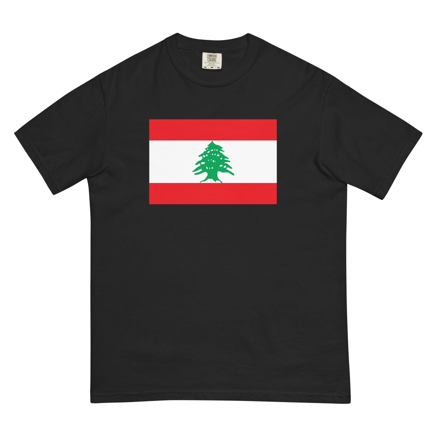 hemp shirt with Lebanon flag design, medium