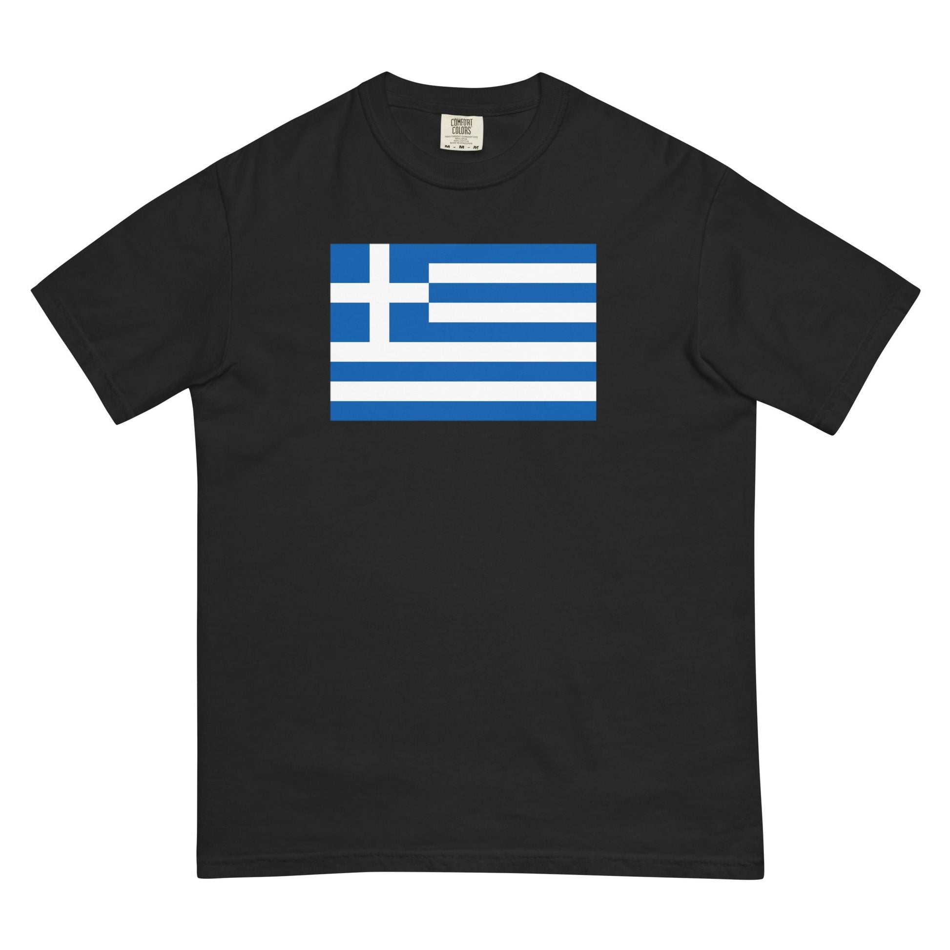 Bold Greece flag design tee in blue spruce, small