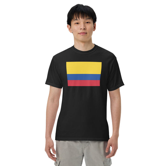 Flag tee representing Colombia in black, medium