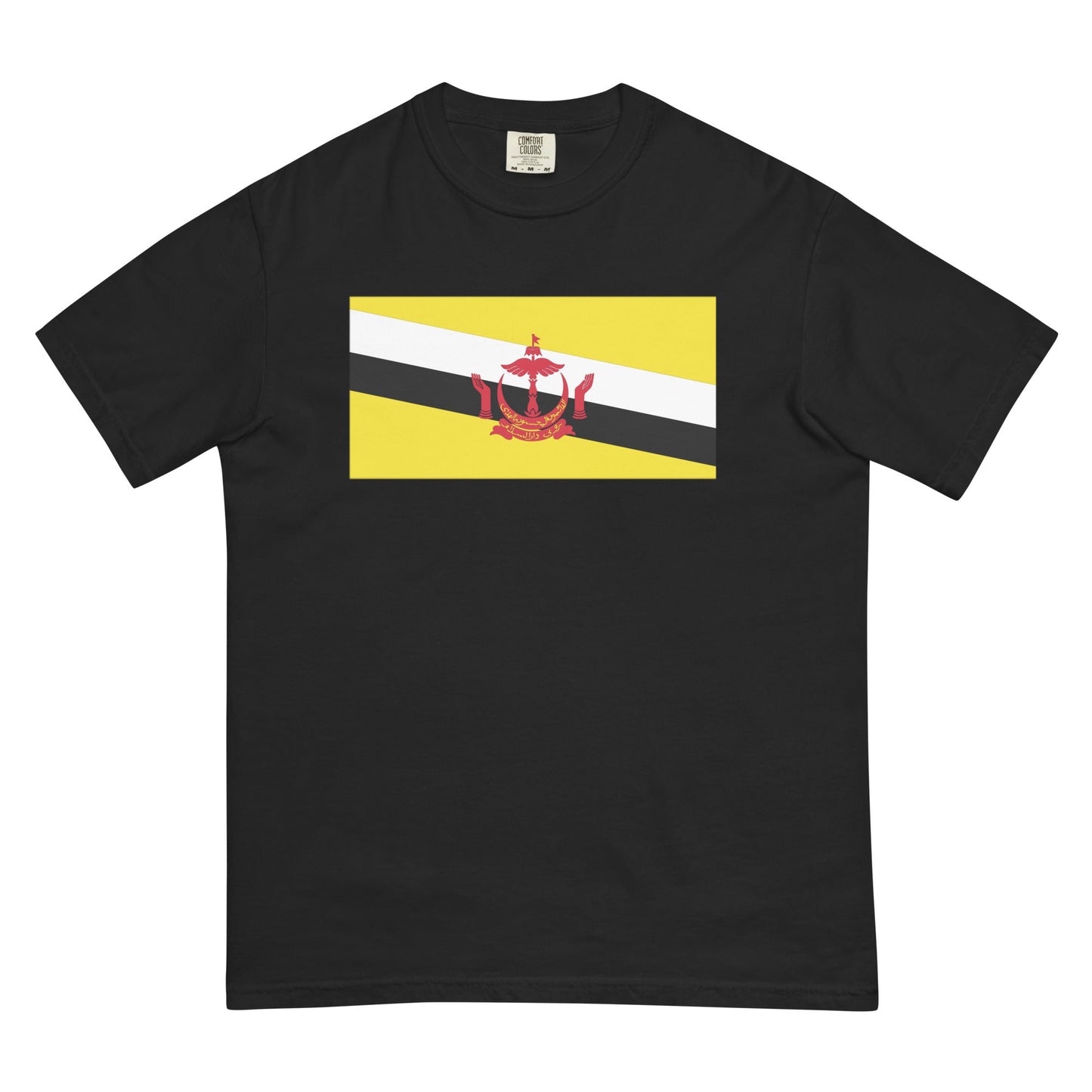 Bold Brunei flag design tee in blue spruce, large