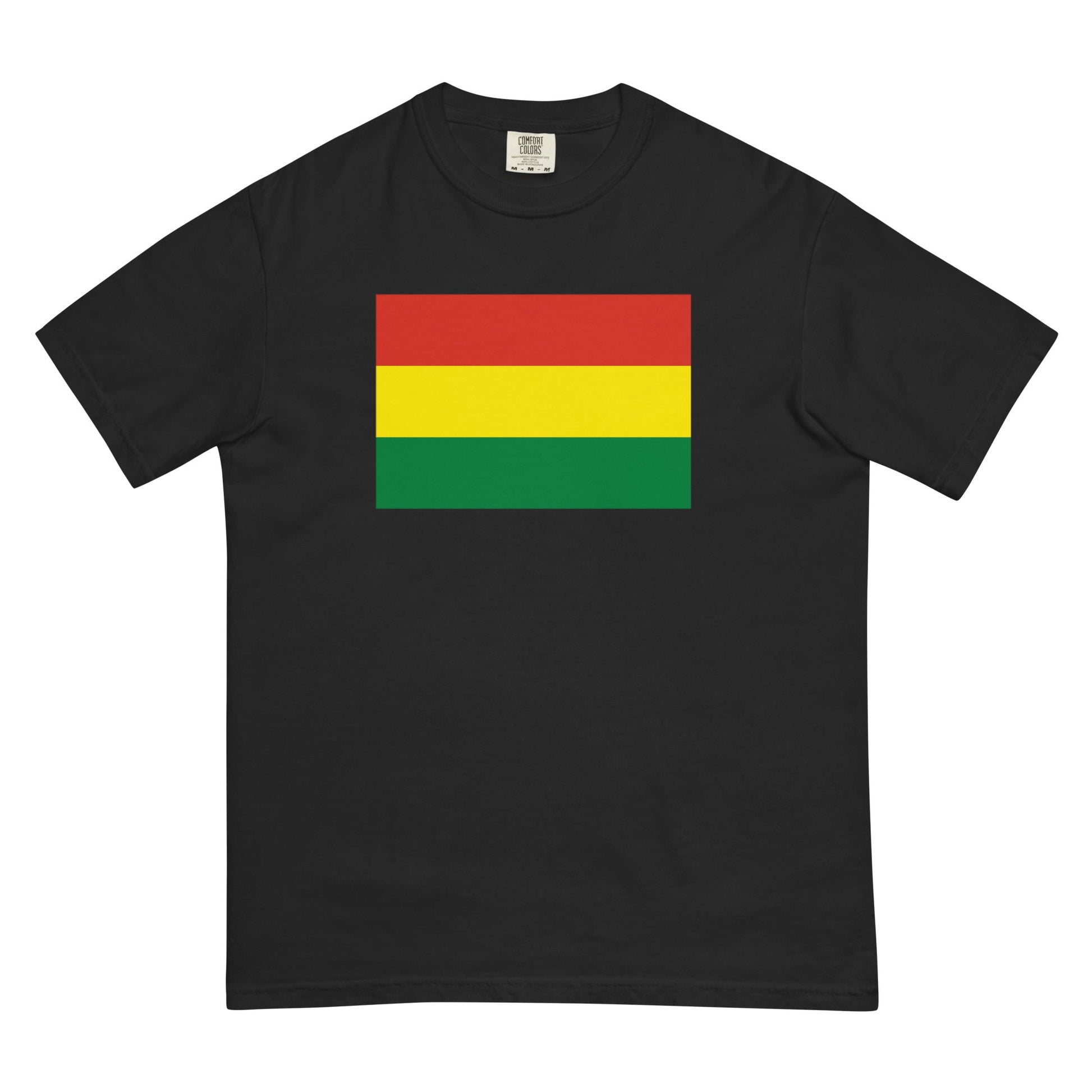 Bold Bolivia flag design tee in flo blue, 2X large