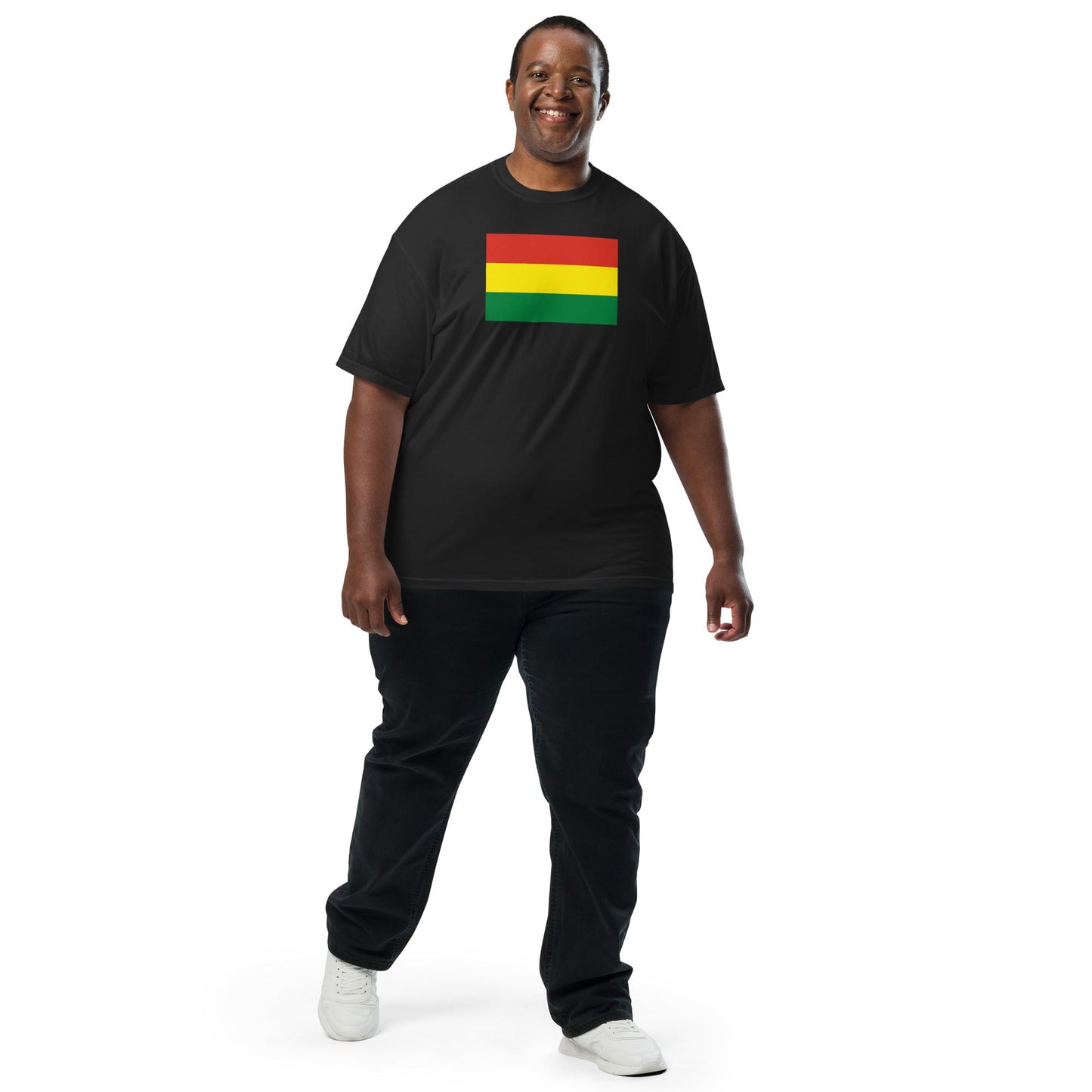 black shirt with Bolivia flag design, large
