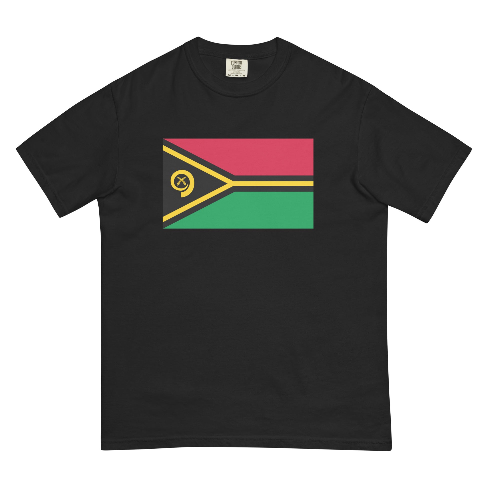 Bold Vanuatu flag design tee in true navy, large