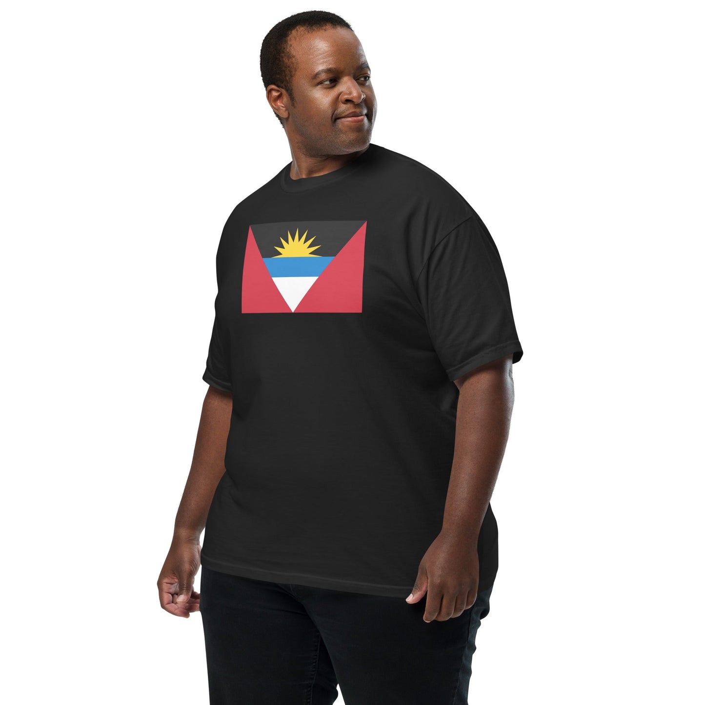 Flag tee representing Antigua And Barbuda Flag Pride Shirt in black, medium