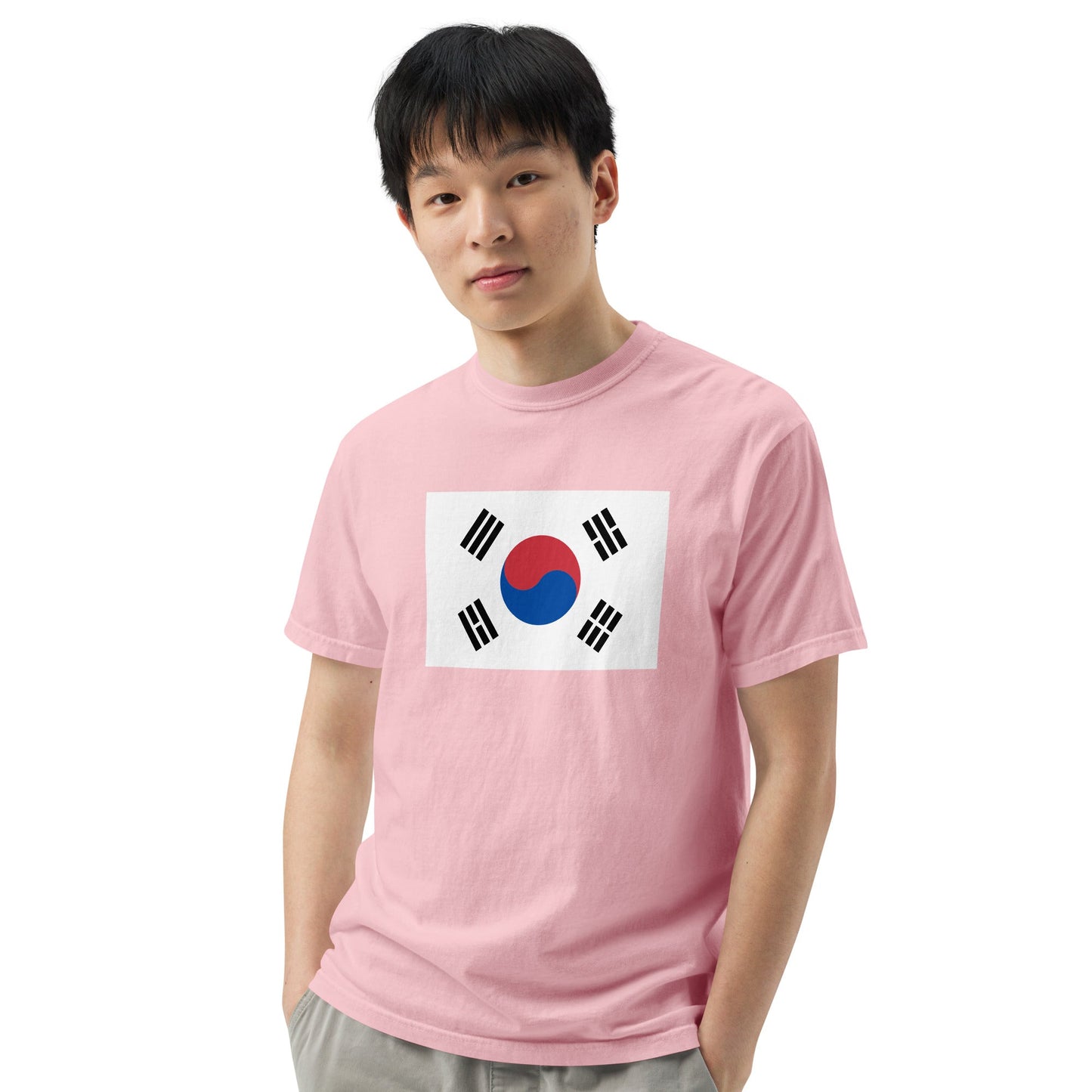 Bold South Korea flag design tee in blue spruce, 3X large