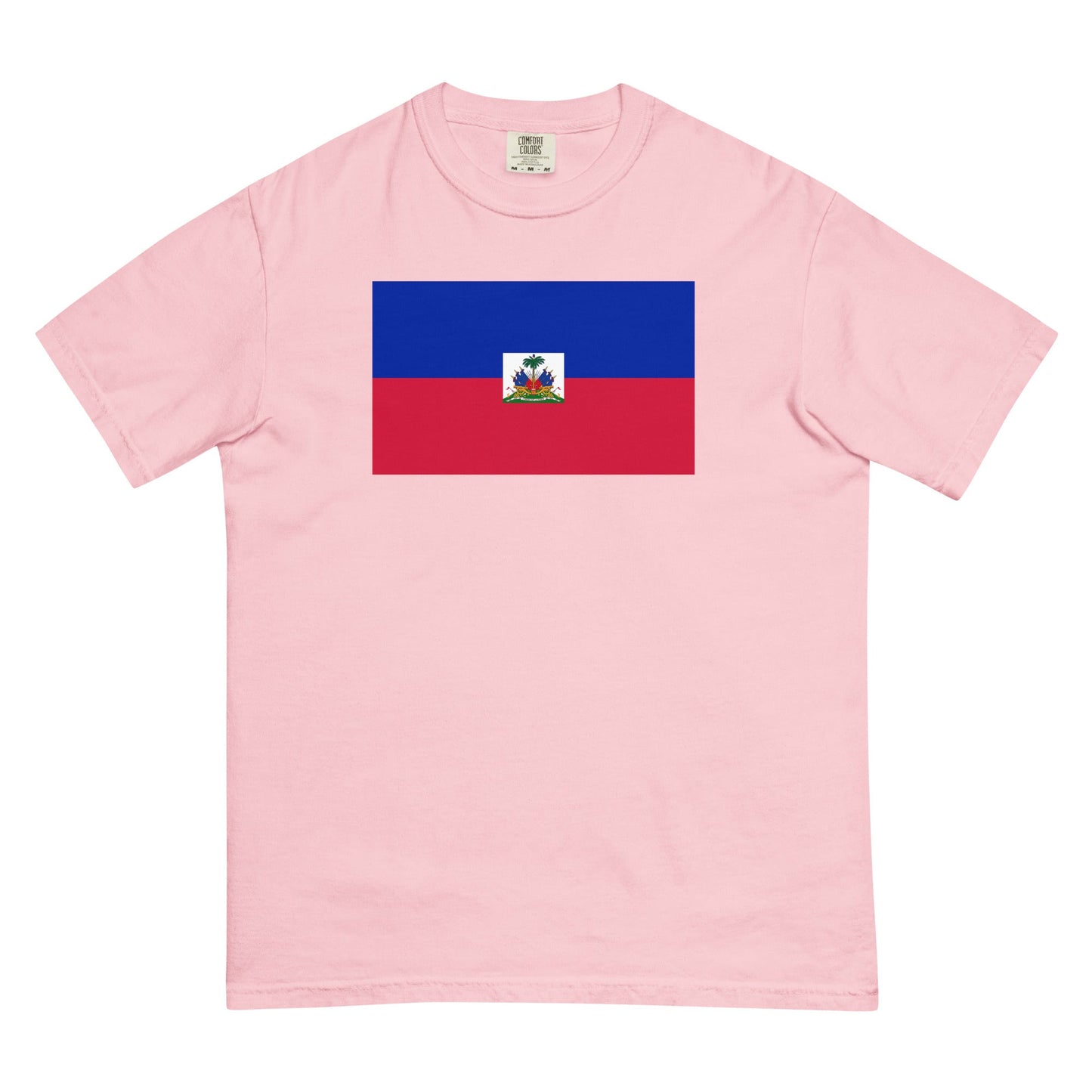Flat lay of yam Haiti flag tee, large size