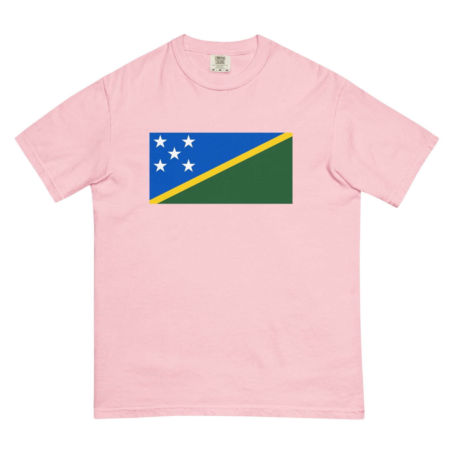 Bold Solomon Islands flag design tee in berry, extra large