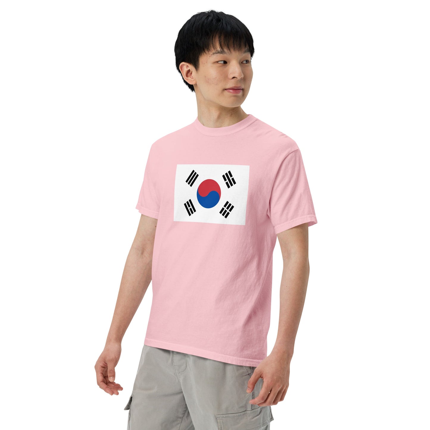 Bold South Korea flag design tee in flo blue, medium