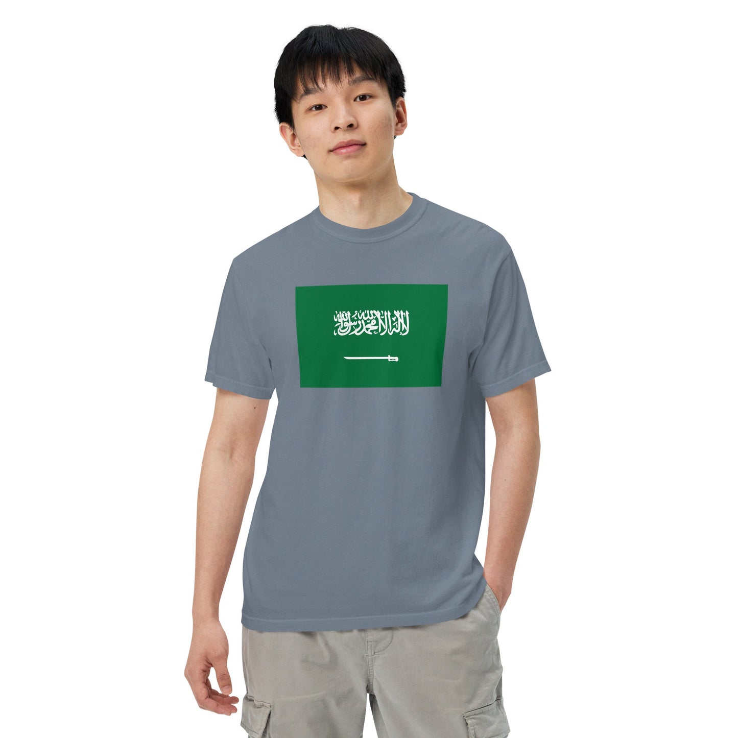 Flag tee representing Saudi Arabia in black, extra large