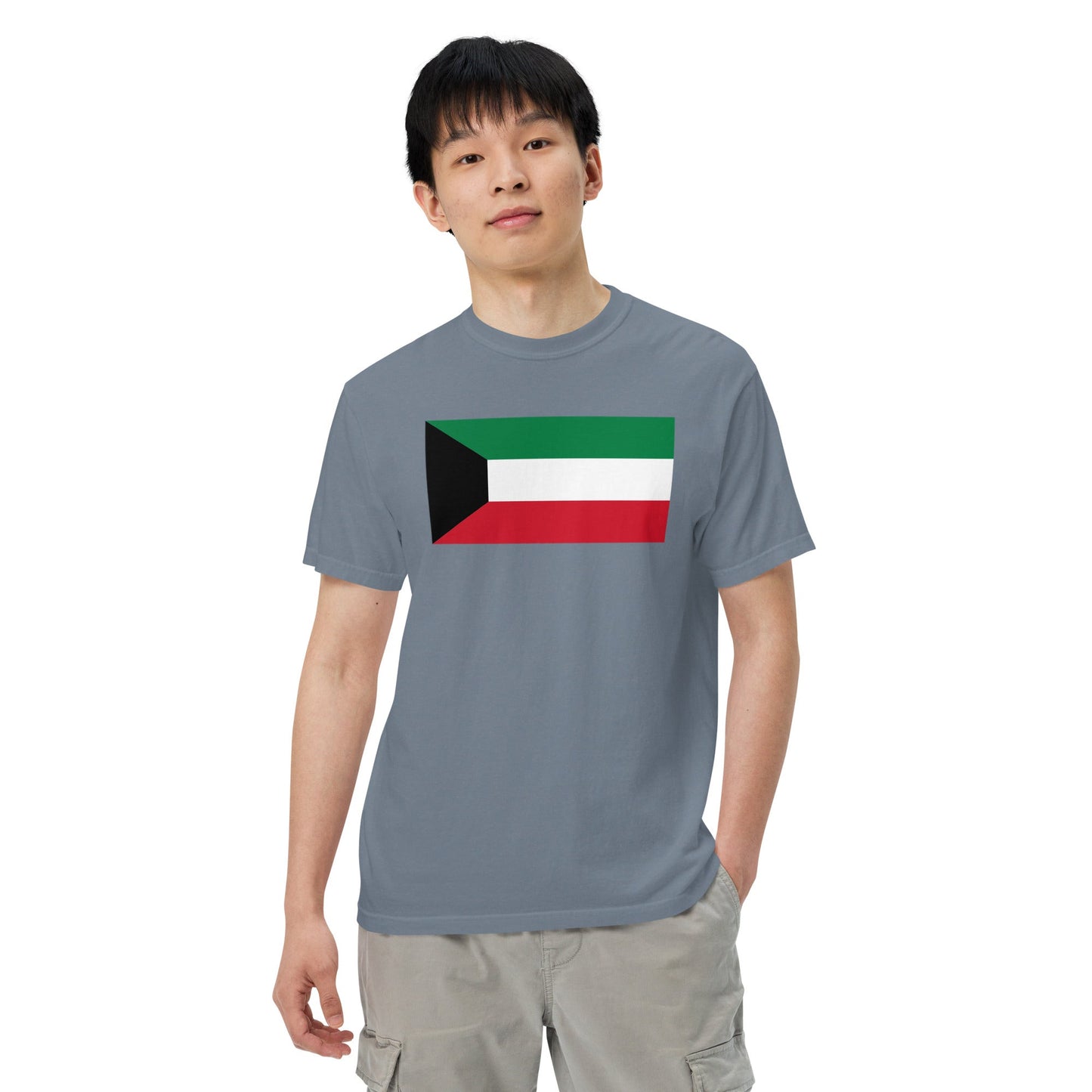 Flag tee representing Kuwait in true navy, large