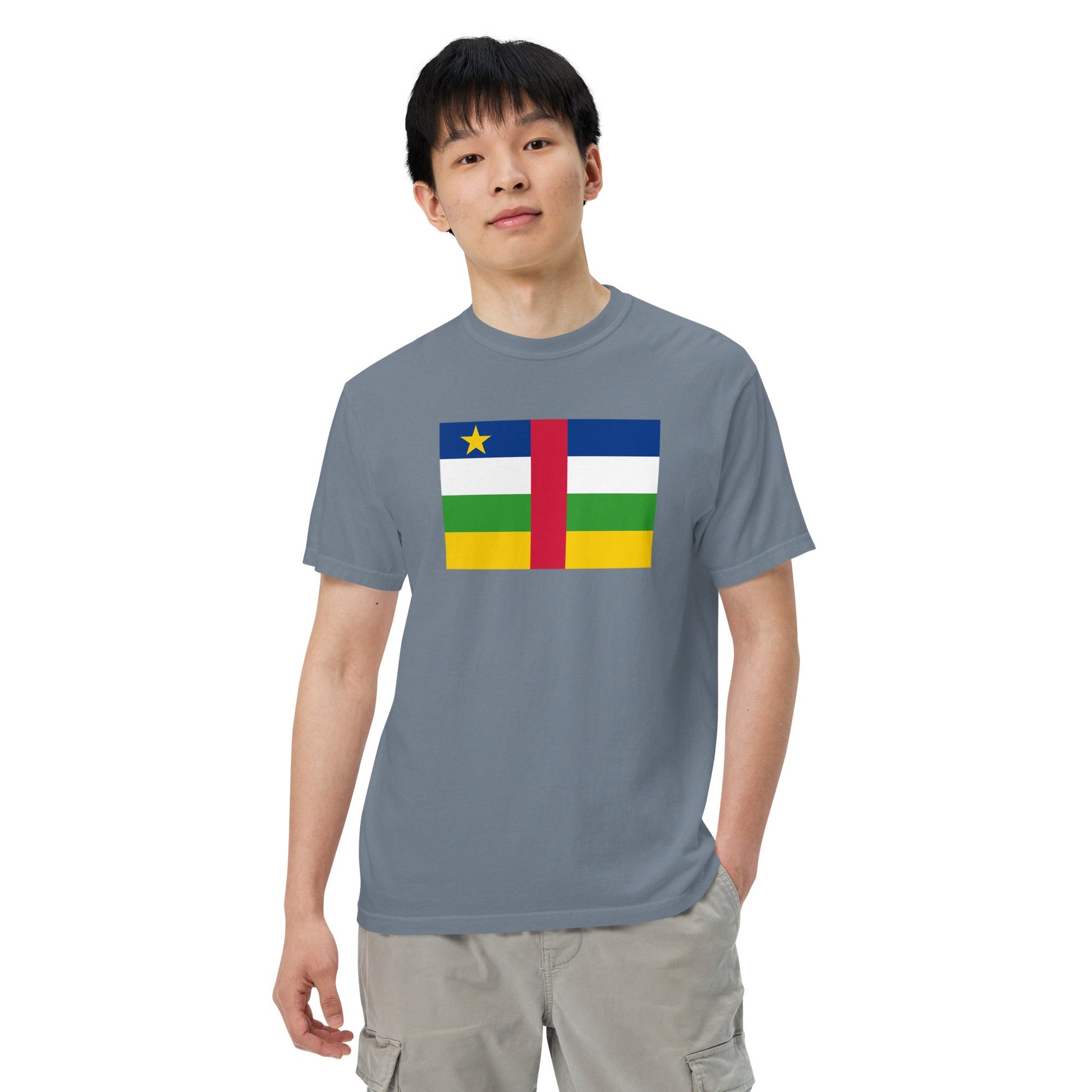 red shirt with Central African Republic flag design, extra large