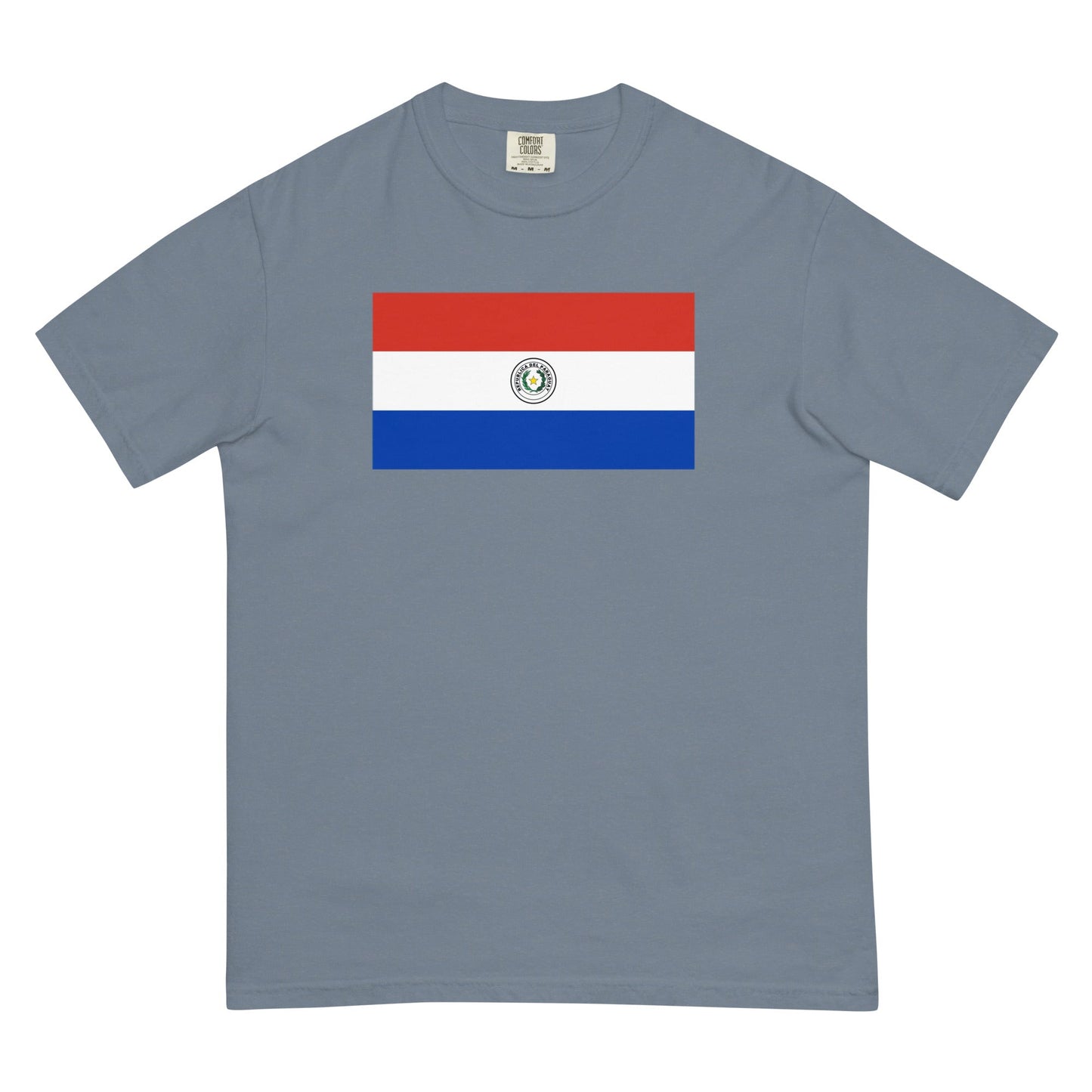 true navy shirt with Paraguay 1 flag design, 2X large