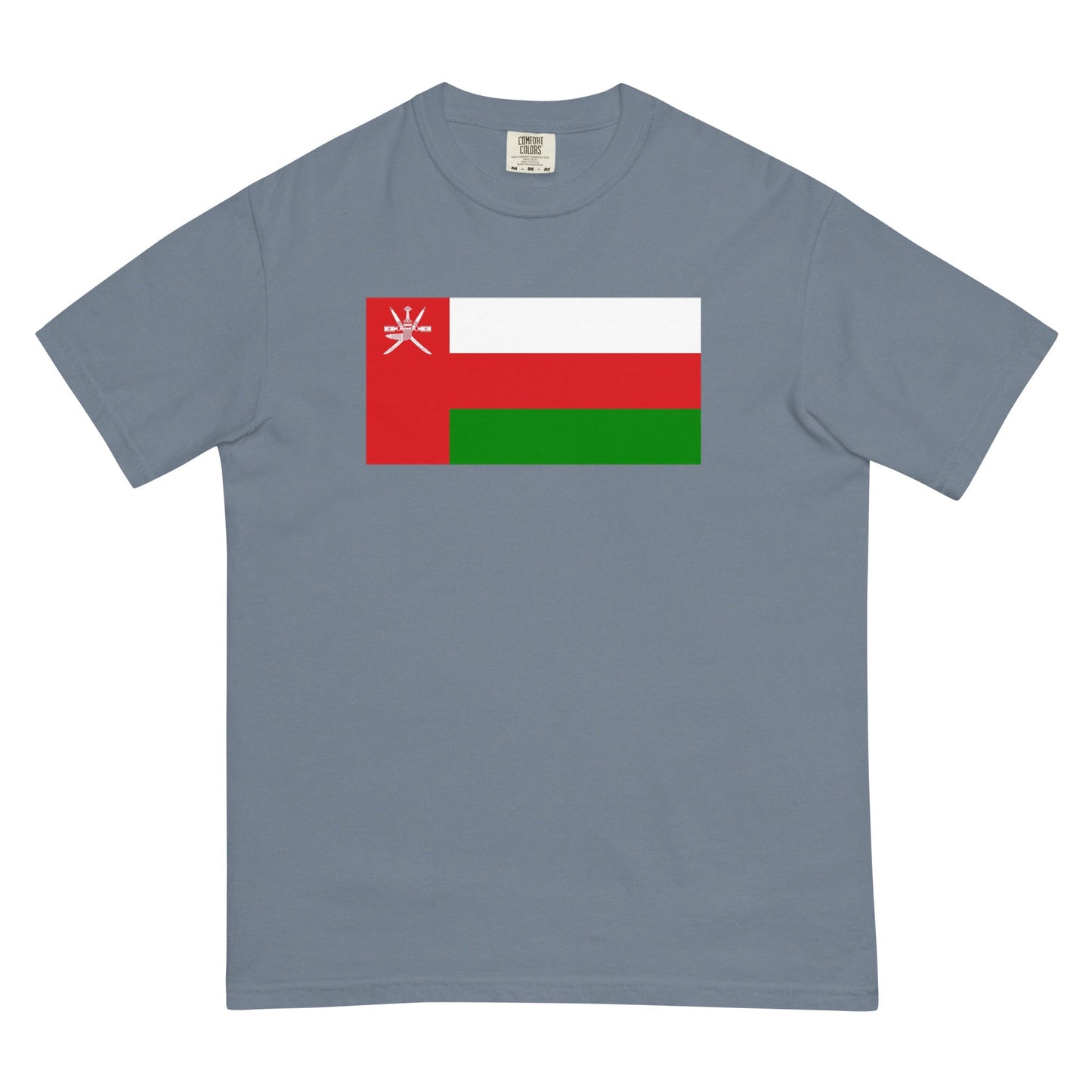 Flag tee representing Oman in blue spruce, extra large