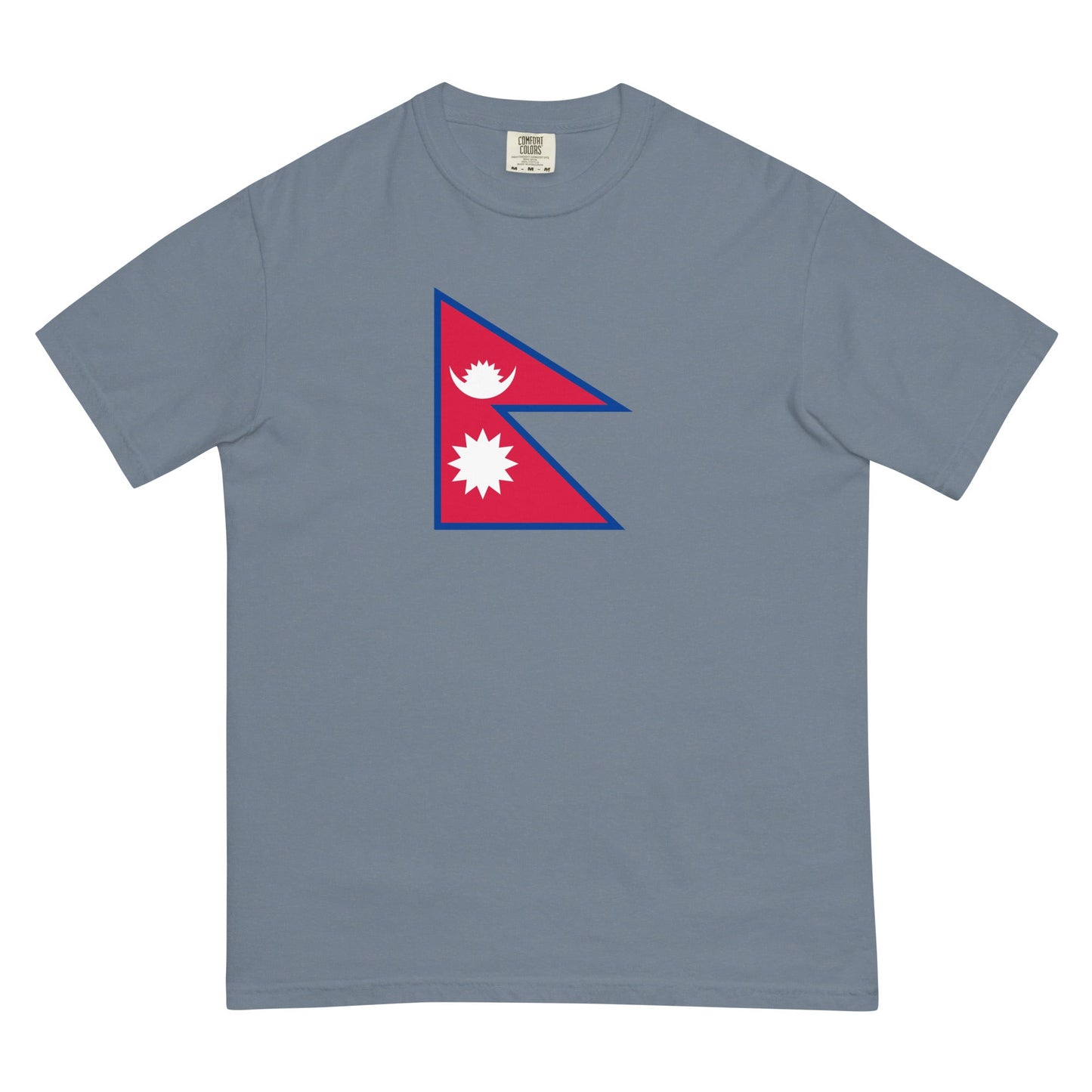 true navy shirt with Nepal flag design, extra large