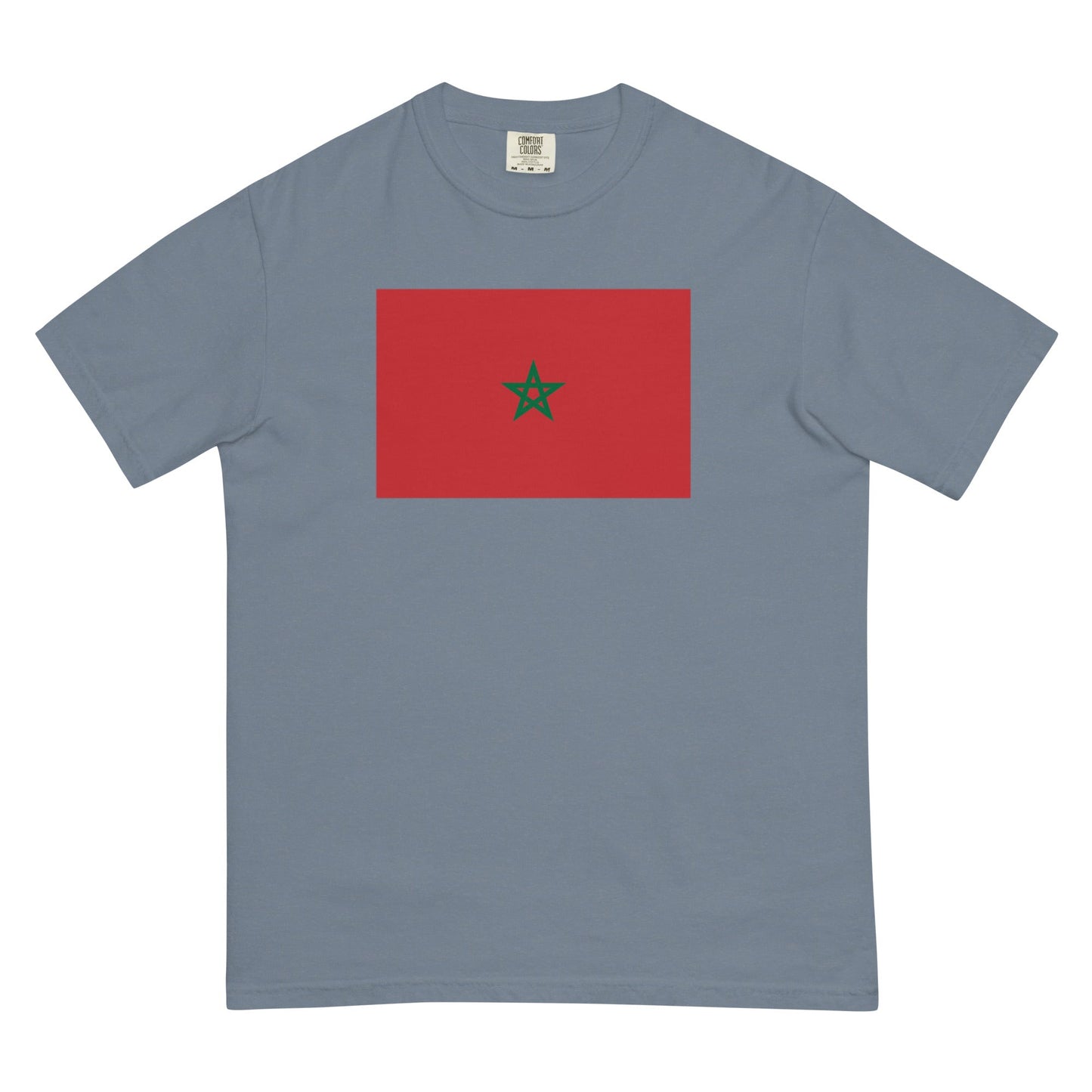 Stylish Morocco 1 flag t-shirt laid flat, 2X large, grape