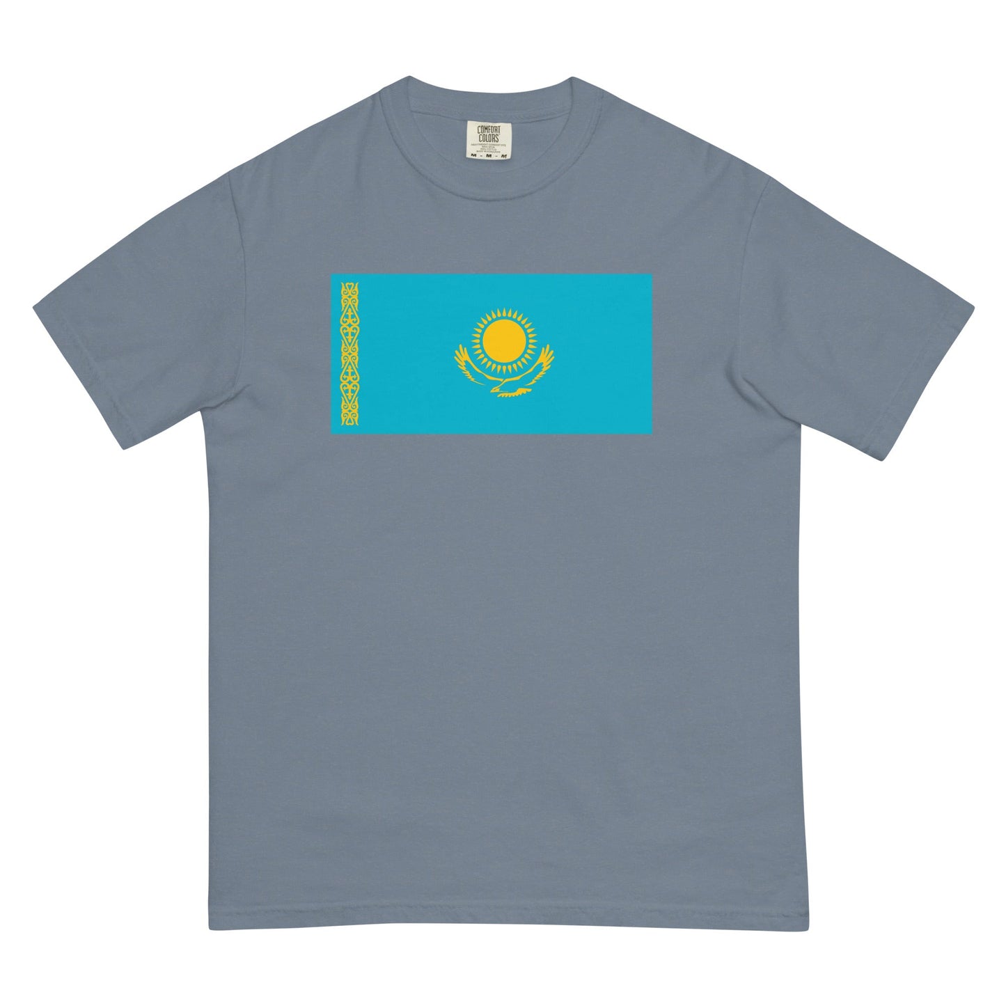 blue spruce shirt with Kazakhstan flag design, 2X large