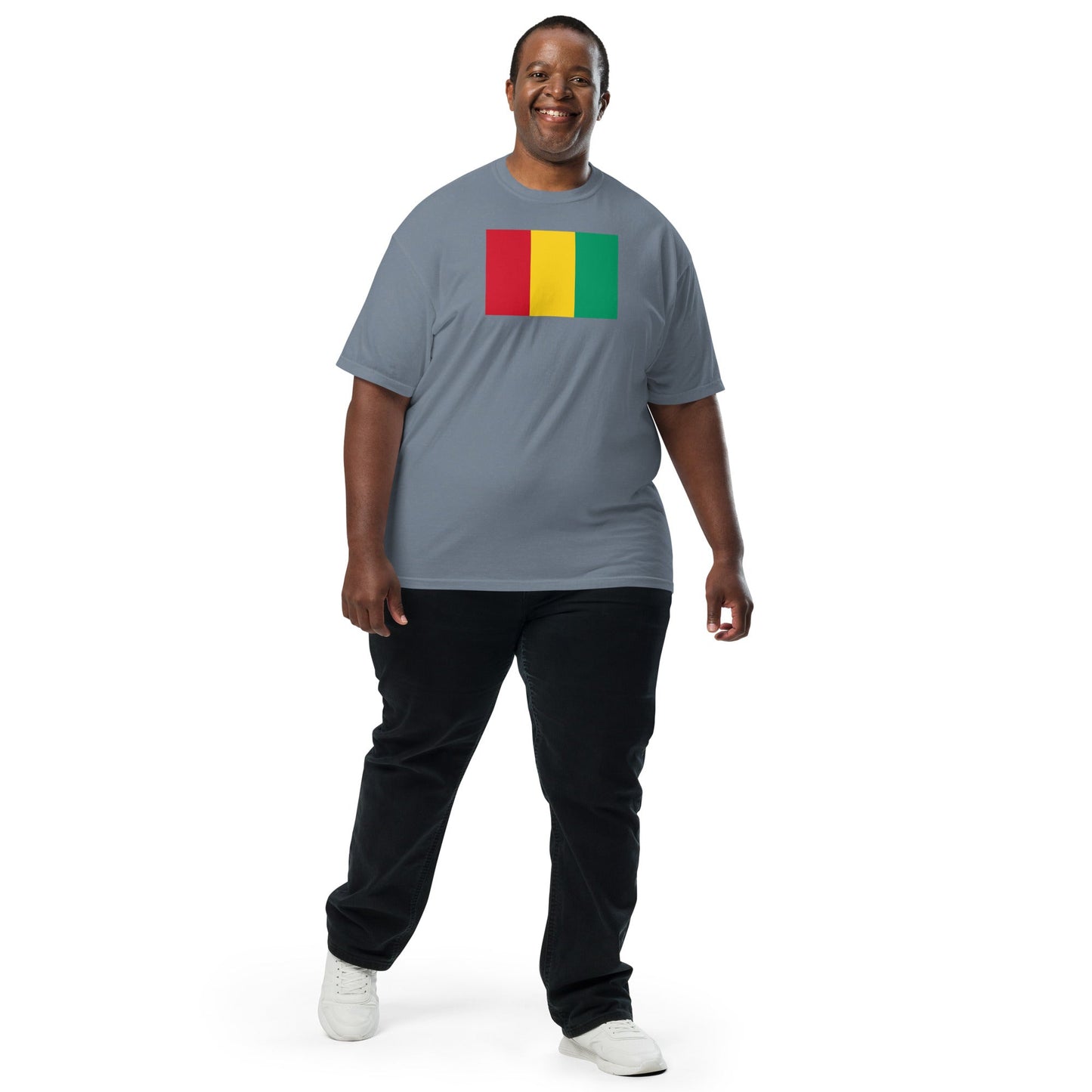 true navy shirt with Guinea flag design, extra large