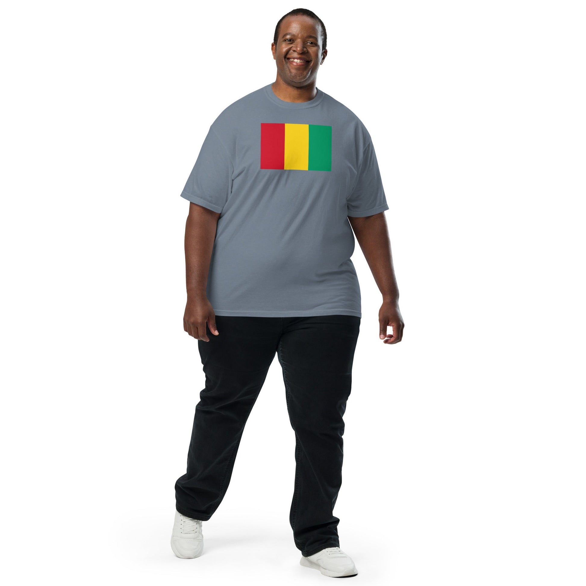 true navy shirt with Guinea flag design, extra large