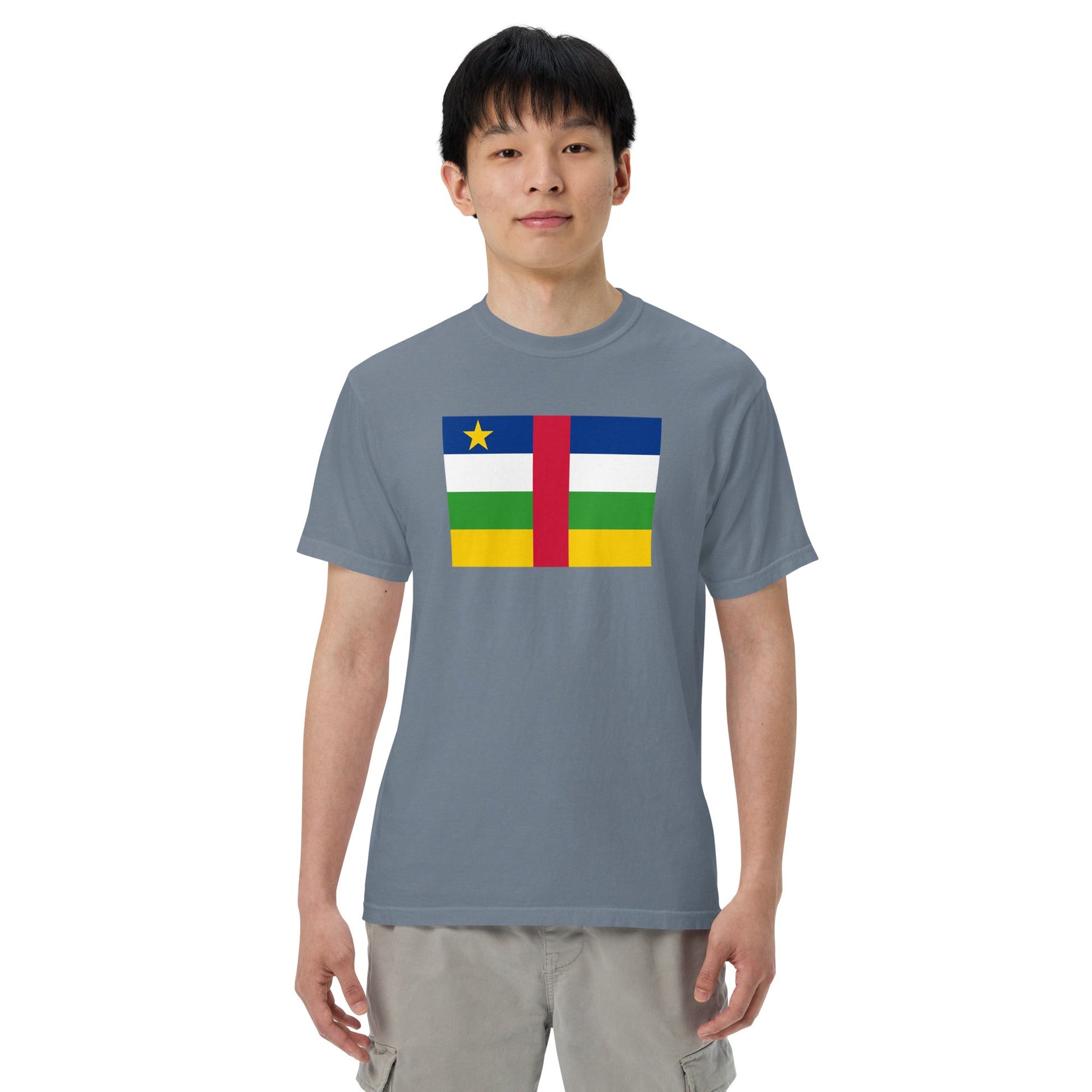 Flag tee representing Central African Republic in red, medium