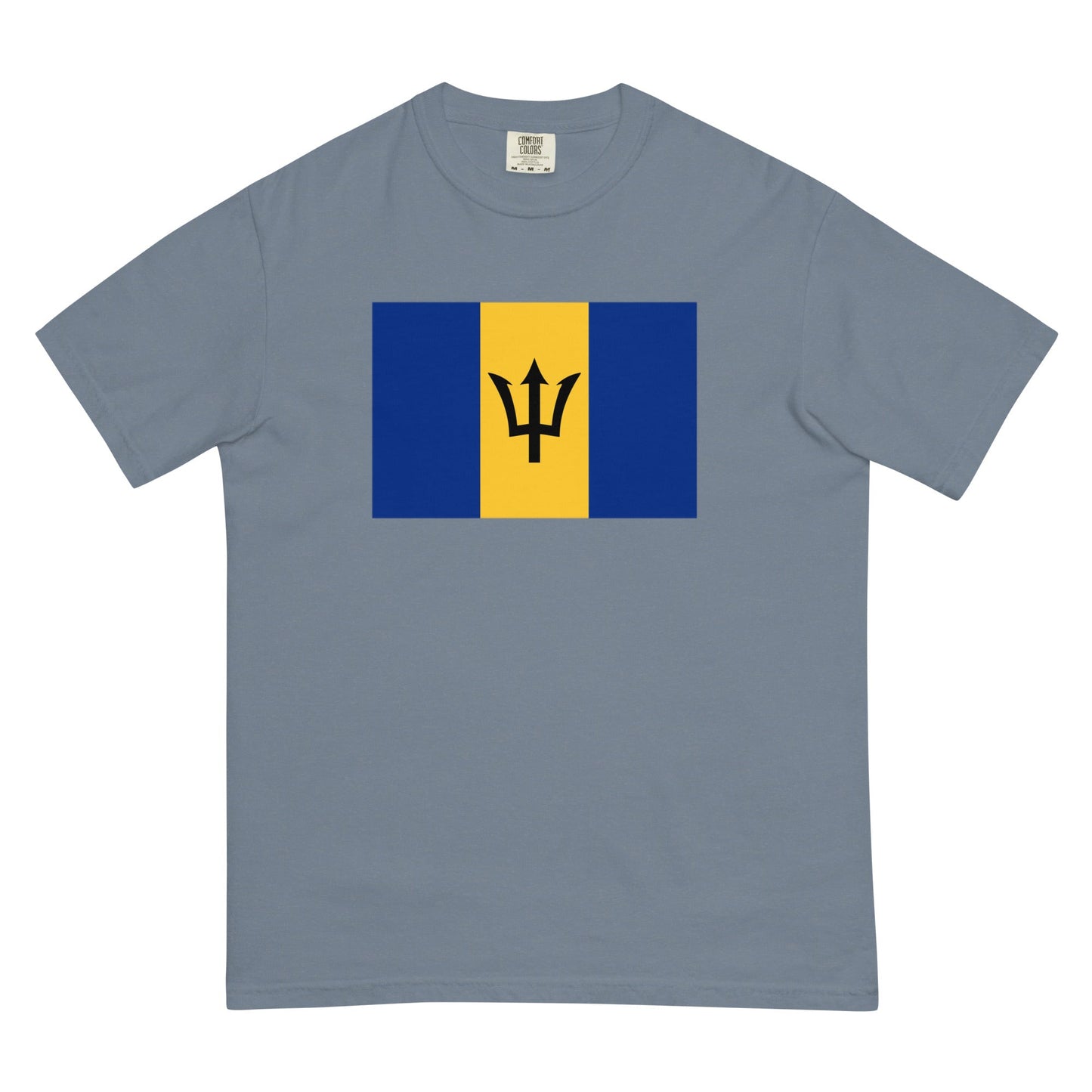 Barbados flag shirt in mystic blue, size large