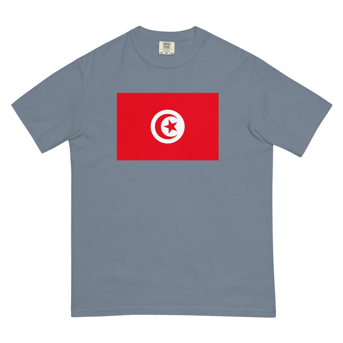 Tunisia flag shirt in blue spruce, size extra large