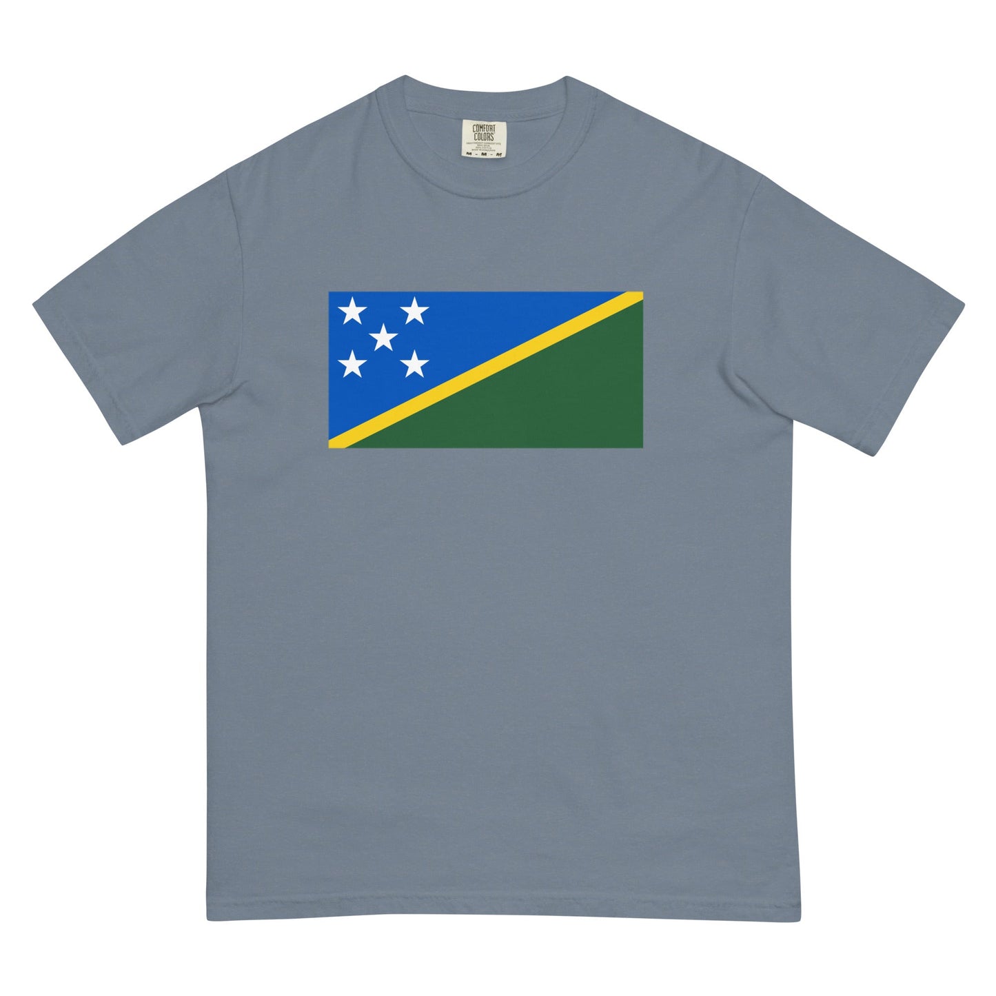 berry shirt with Solomon Islands flag design, medium