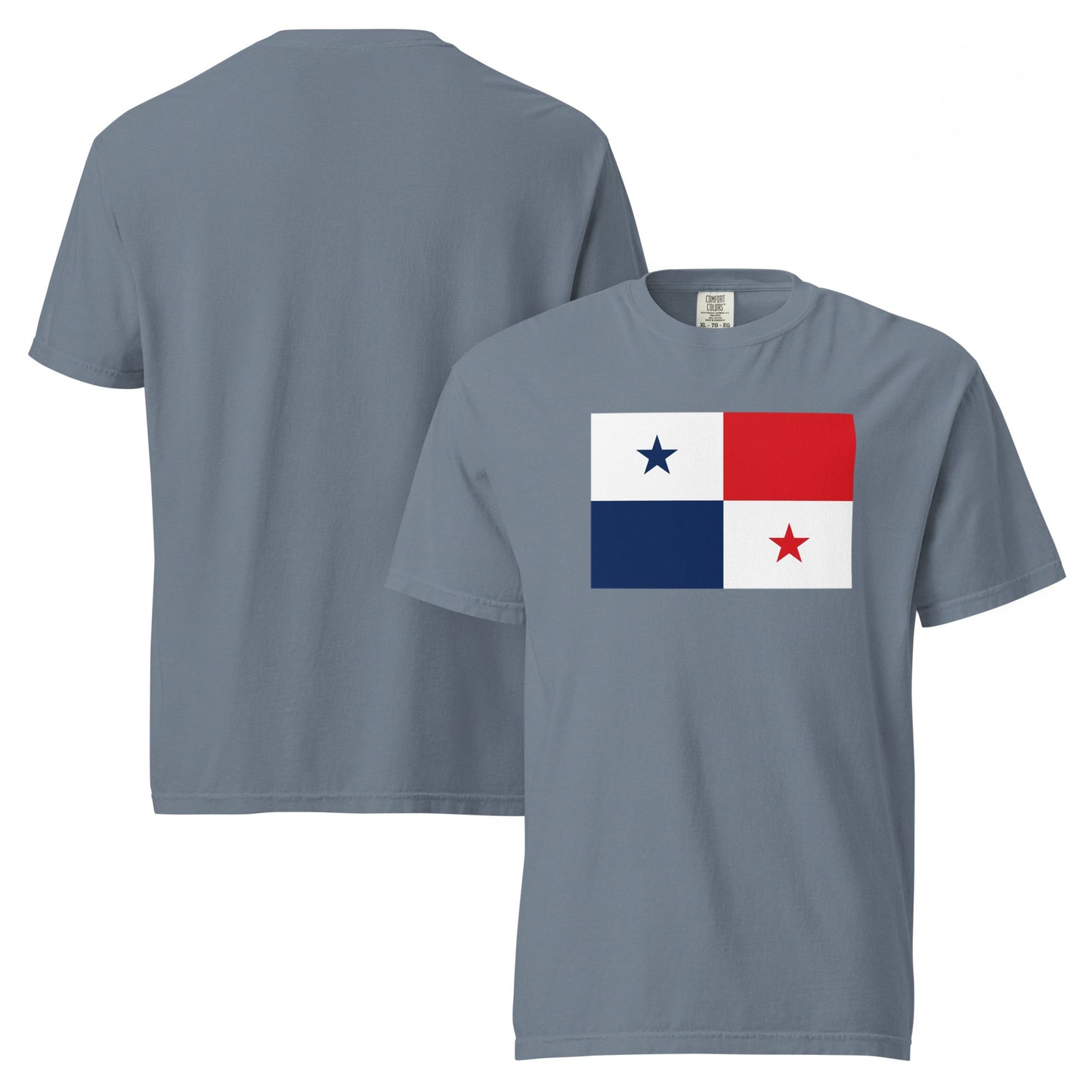 Stylish Panama flag t-shirt laid flat, 3X large, black