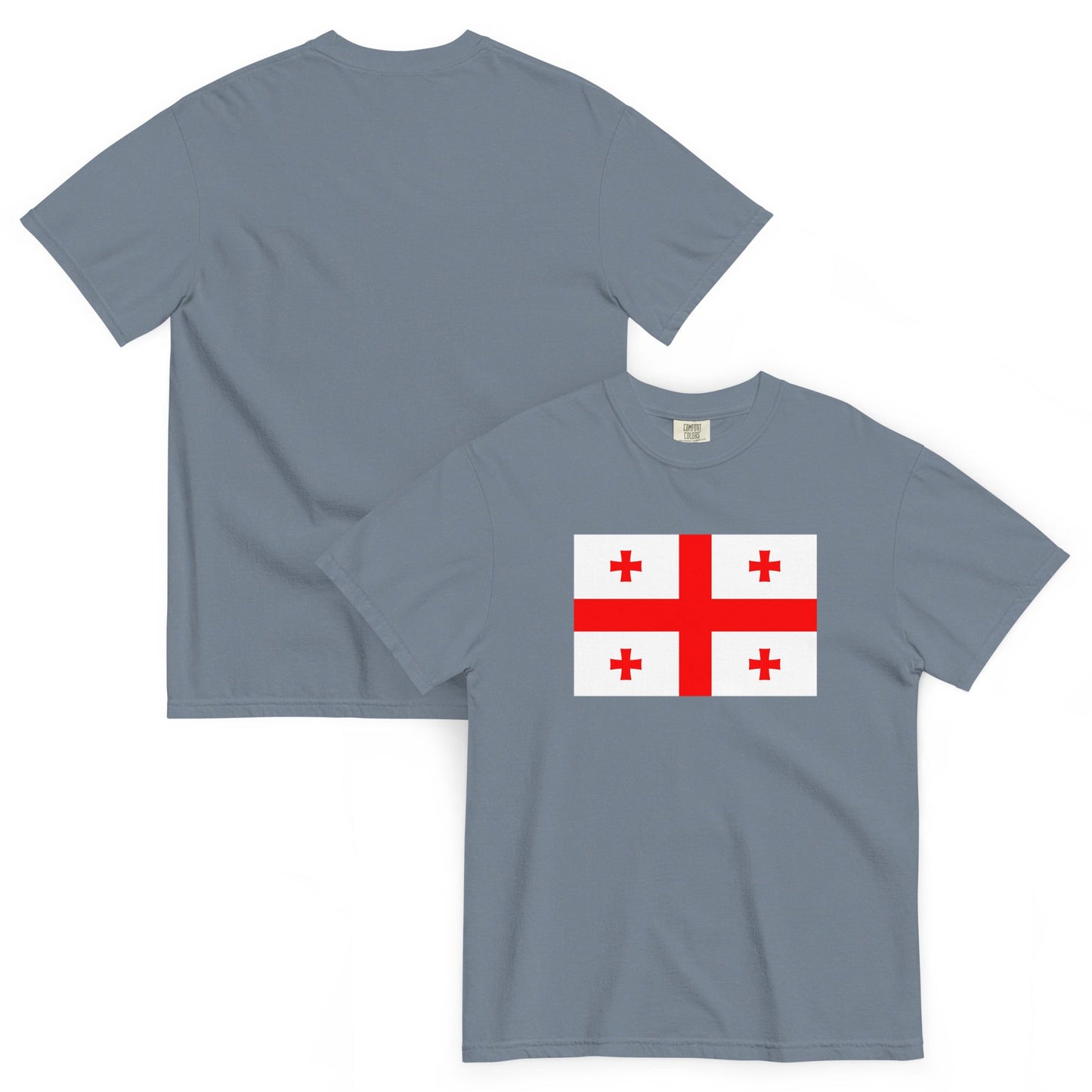 true navy shirt with Georgia flag design, medium
