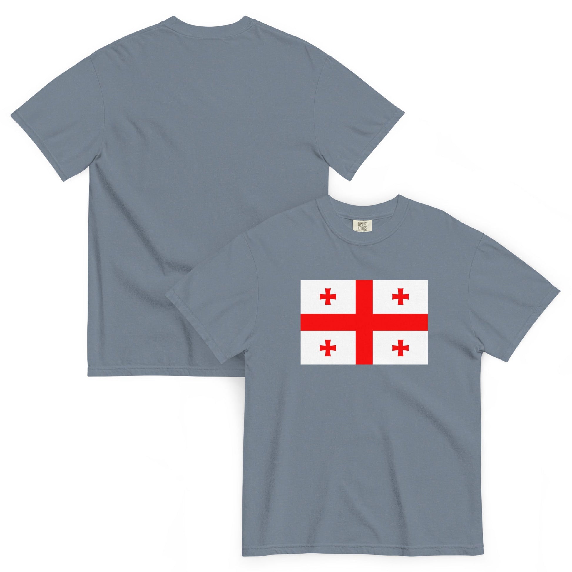 true navy shirt with Georgia flag design, medium