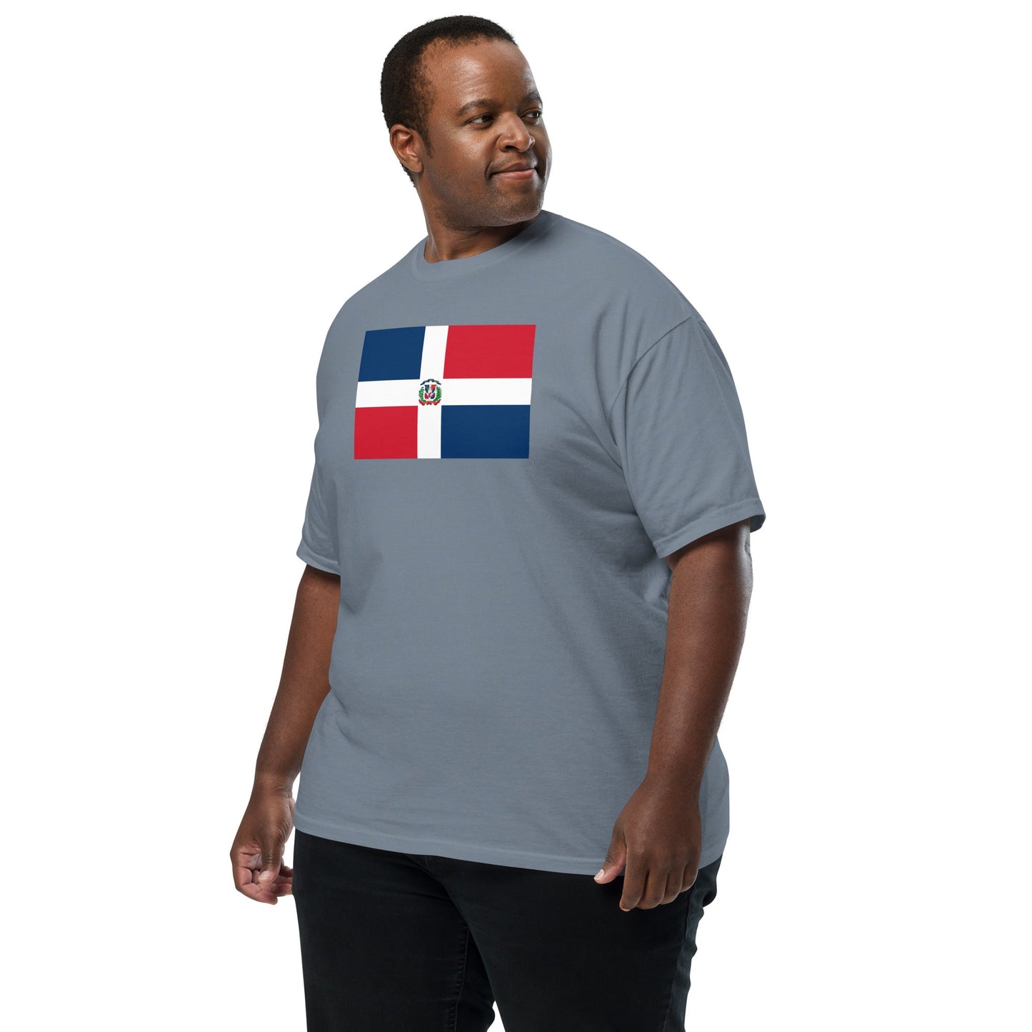 Flag tee representing Dominican Republic in black, extra large