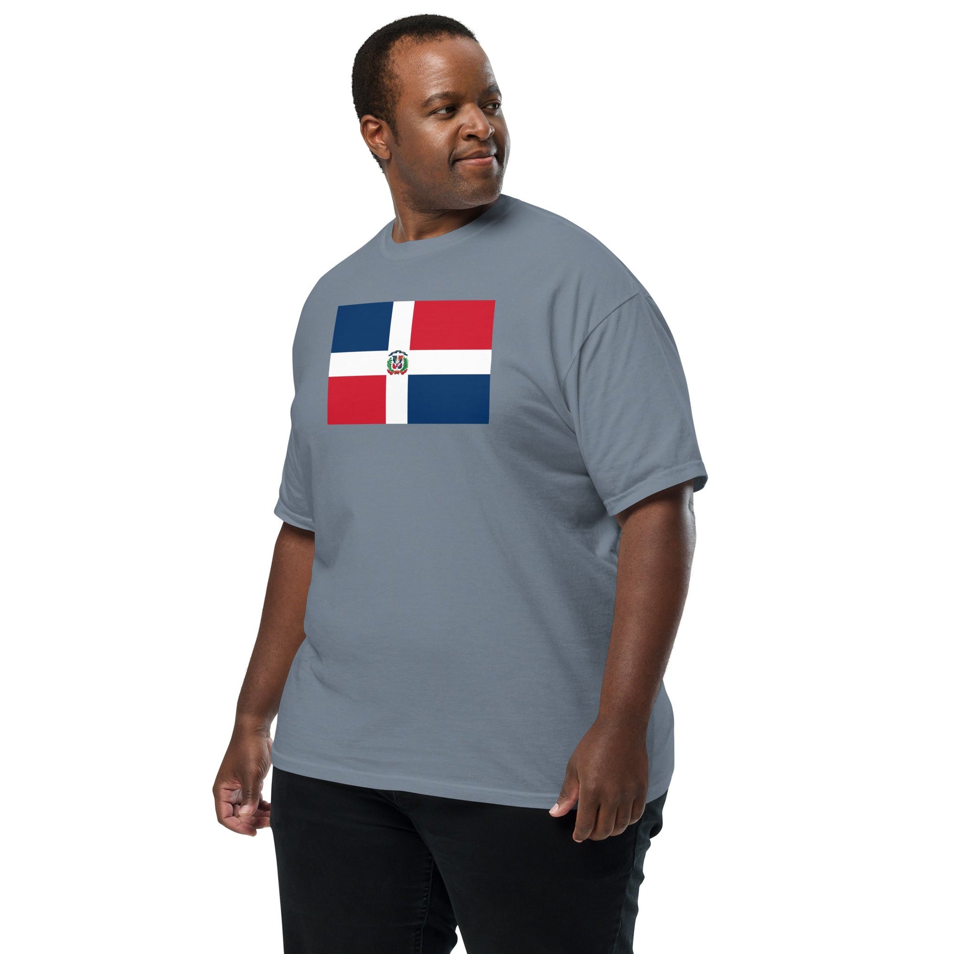 Flag tee representing Dominican Republic in black, extra large