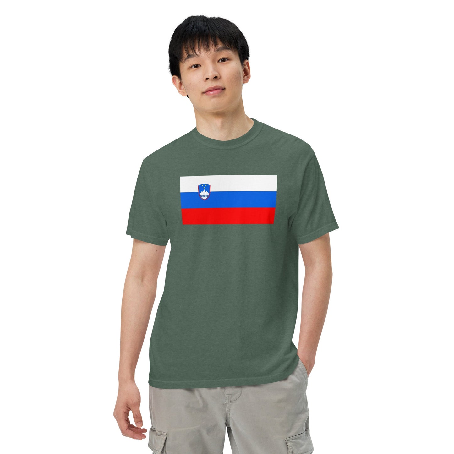 true navy shirt with Slovenia flag design, 3X large
