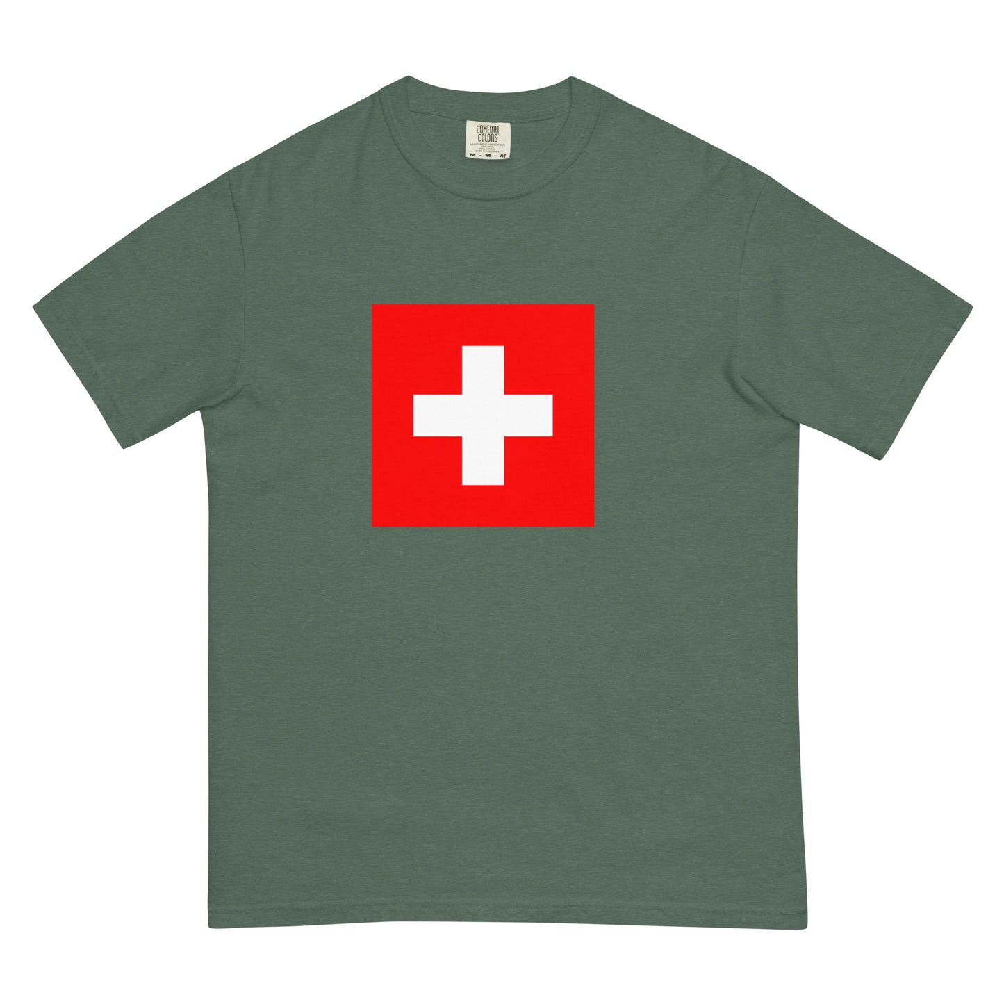 Switzerland flag shirt in black, size 4X large