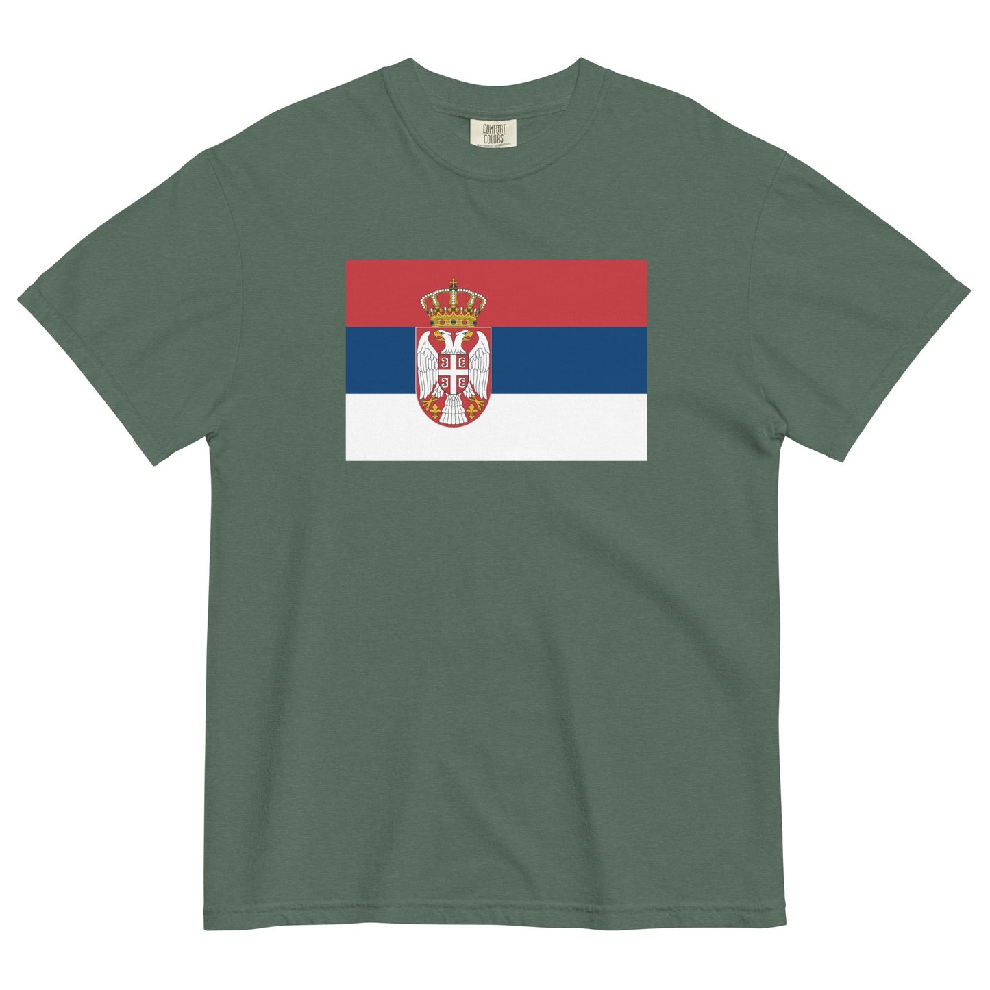 Serbia flag shirt in true navy, size small