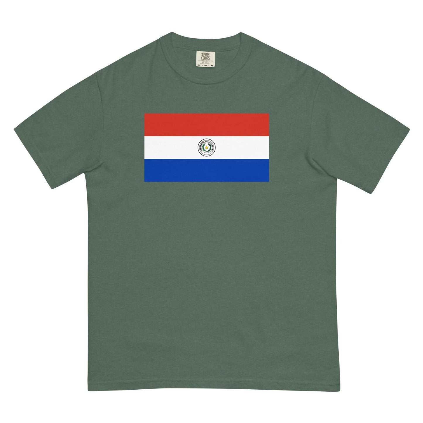 true navy shirt with Paraguay 1 flag design, large