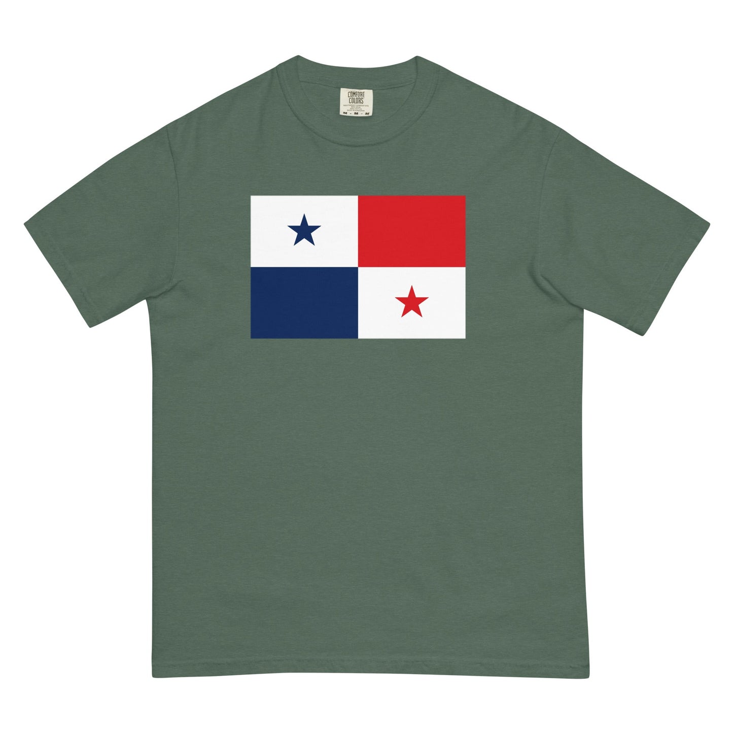 Stylish Panama flag t-shirt laid flat, medium, true navy