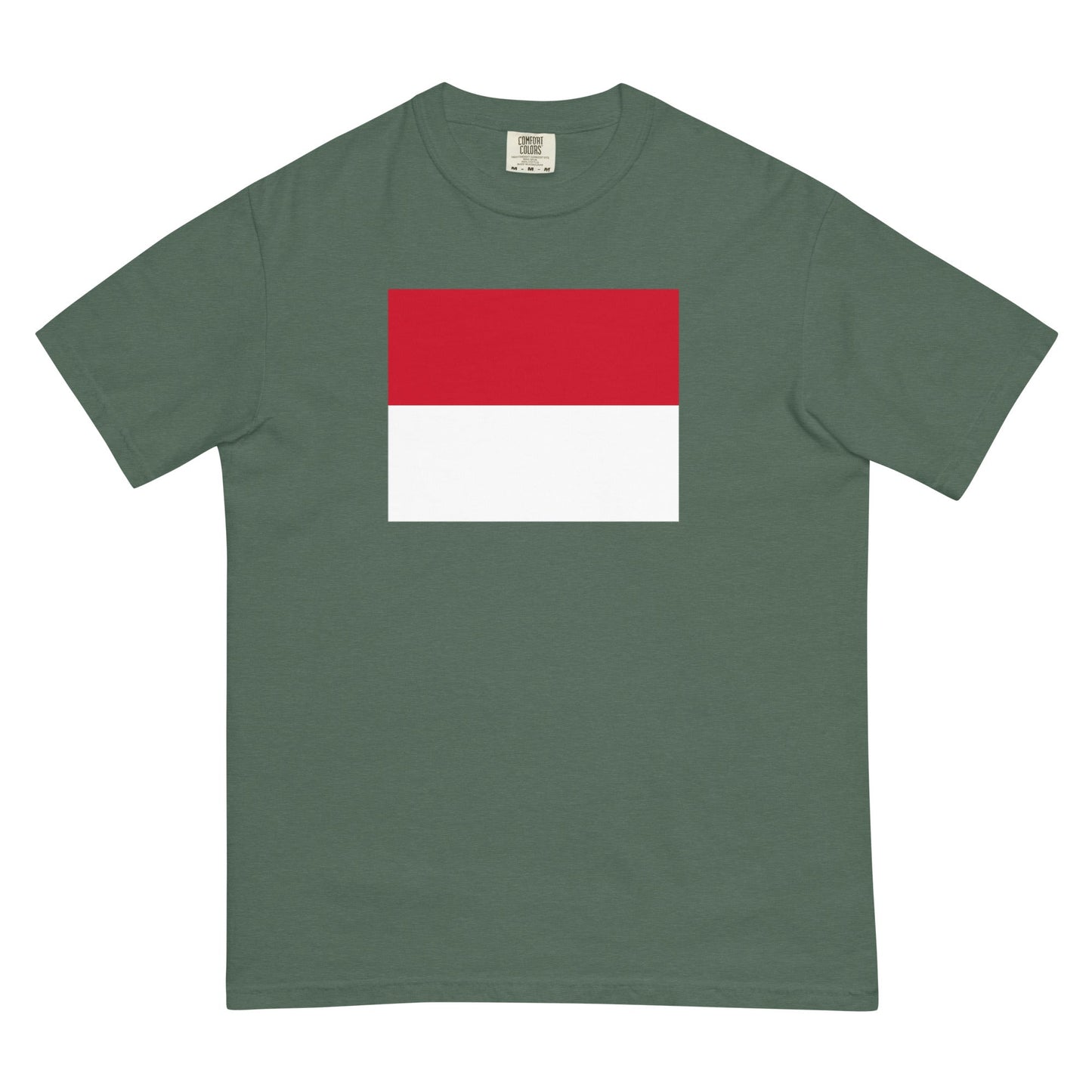 Bold Monaco flag design tee in brick, small