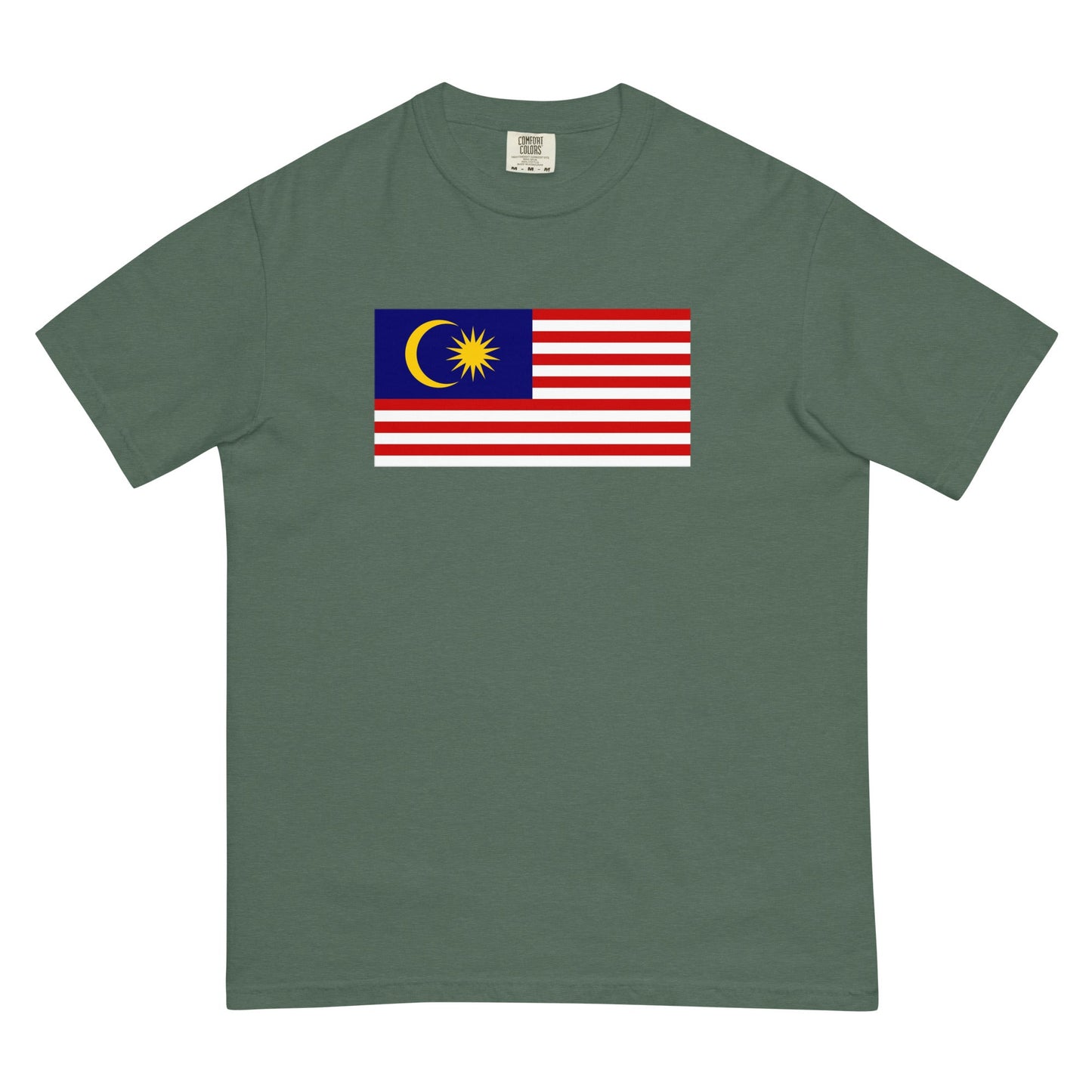 Flat lay of true navy Malaysia flag tee, 4X large size