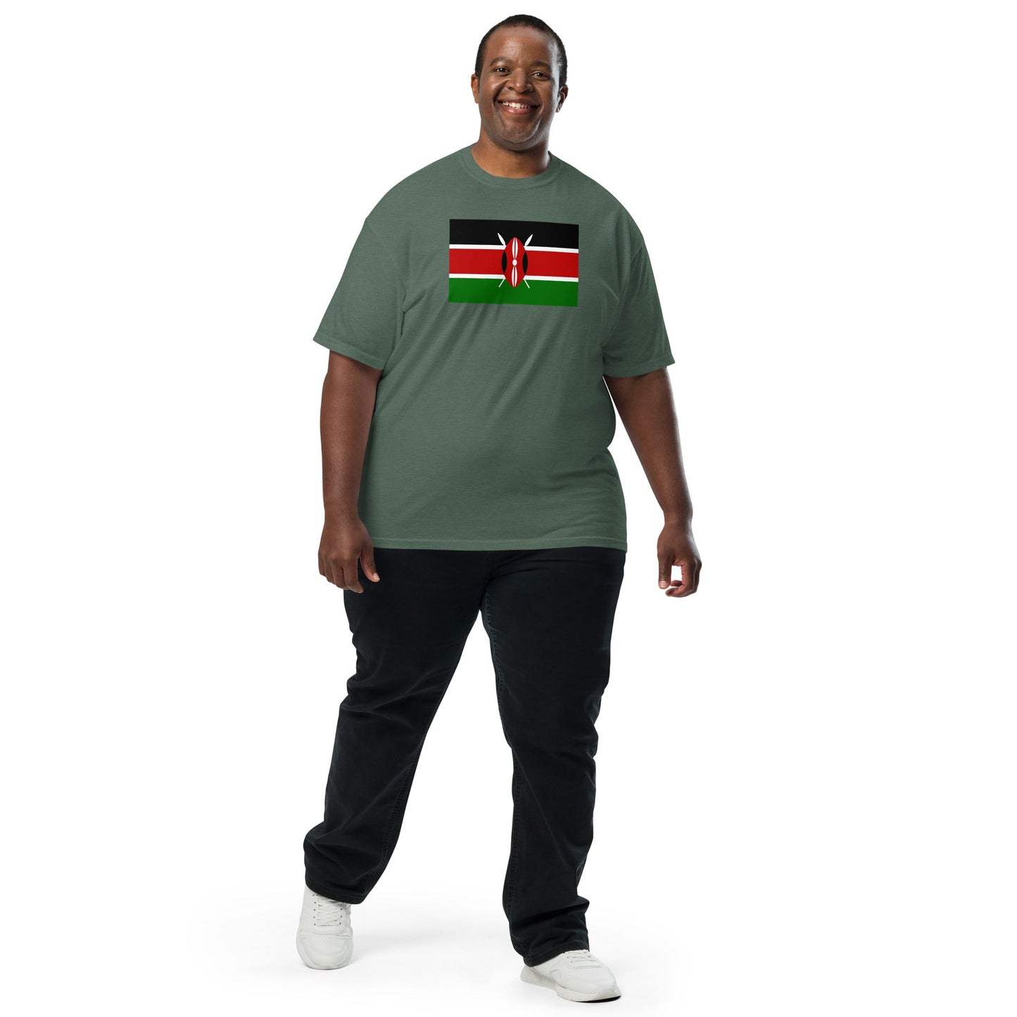 Flat lay of black Kenya flag tee, 4X large size