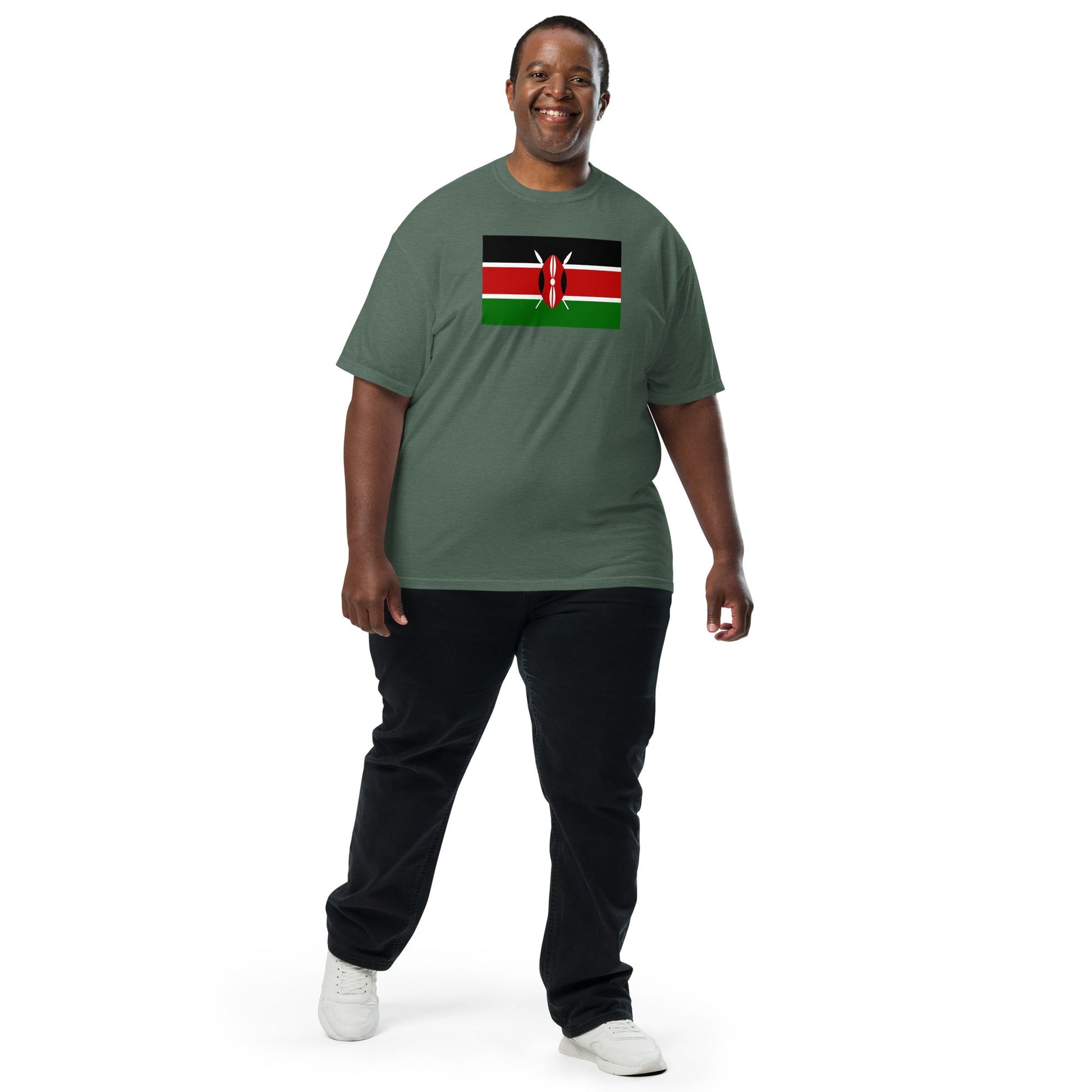 Flat lay of black Kenya flag tee, 4X large size
