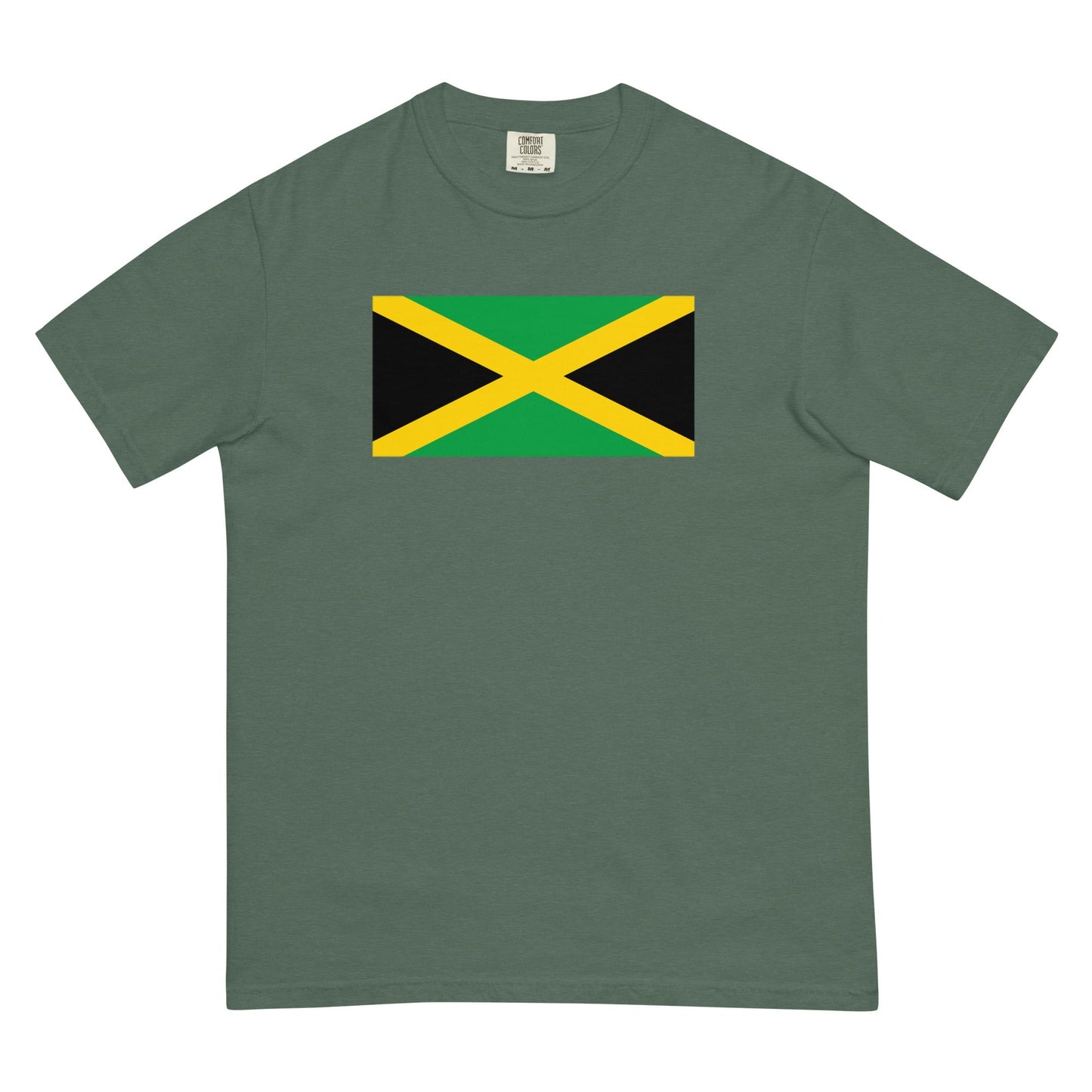 Flag tee representing Jamaica in blue spruce, medium