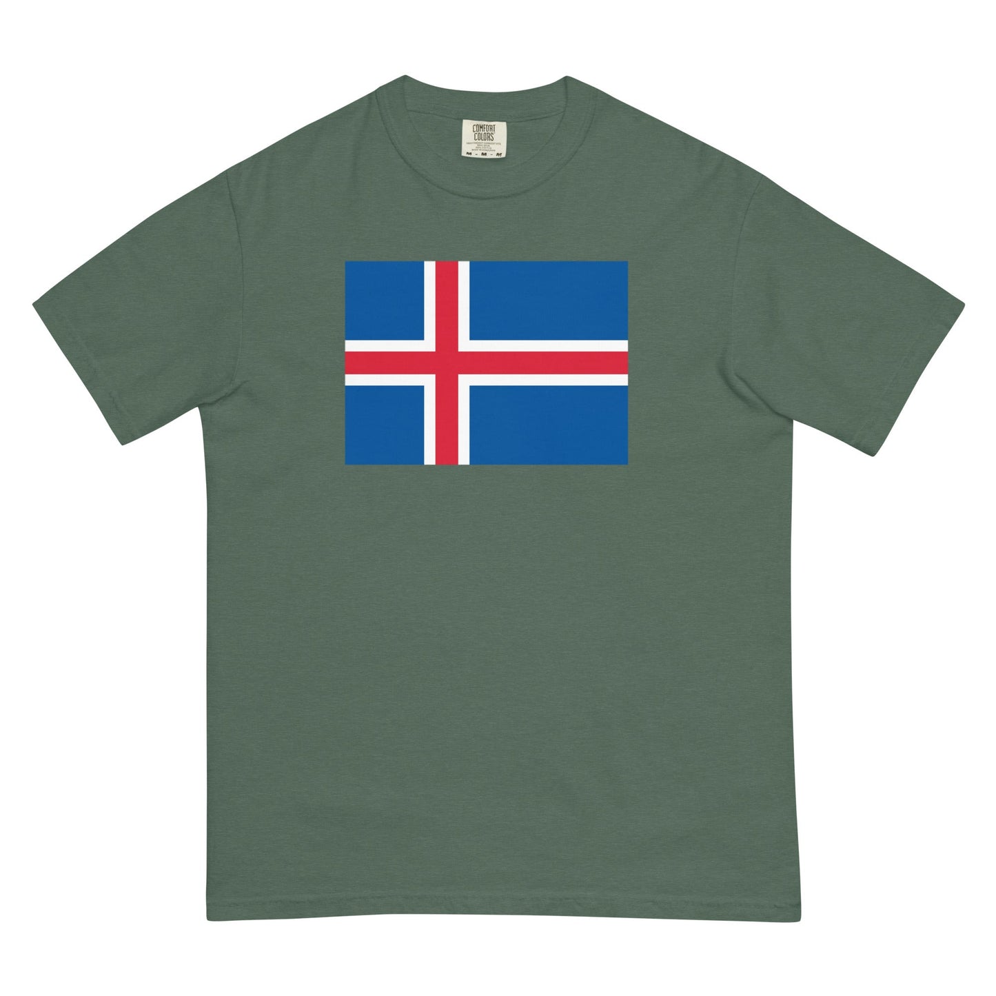 true navy shirt with Iceland flag design, extra large