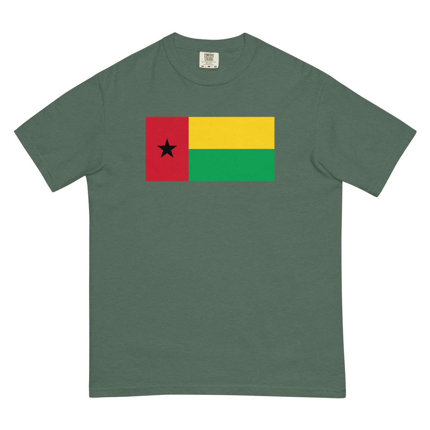 crimson shirt with Guinea Bissau flag design, large