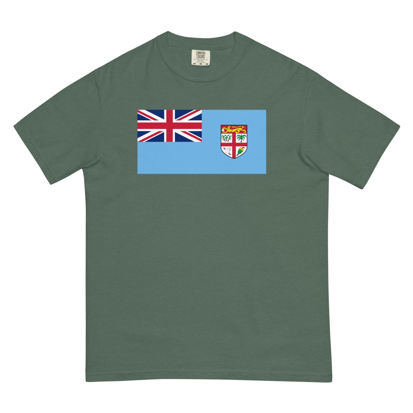 blue spruce shirt with Fiji flag design, extra large