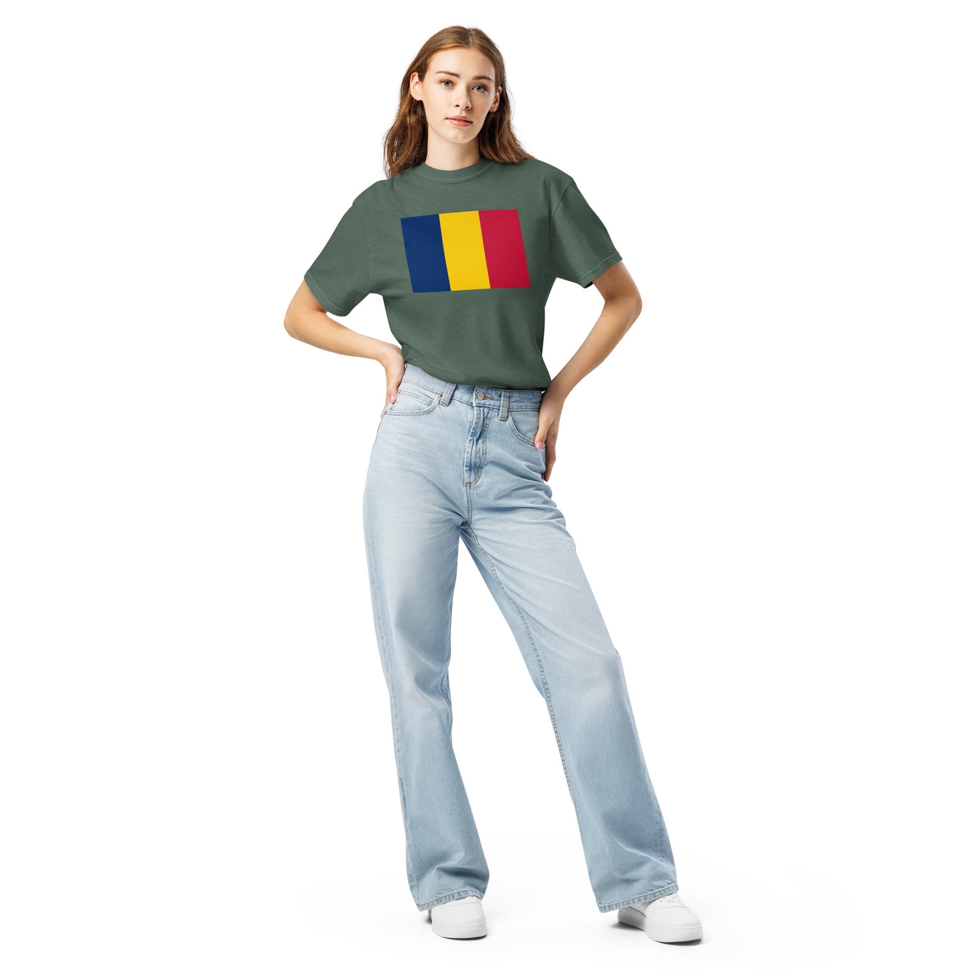 Chad flag shirt in black, size extra large