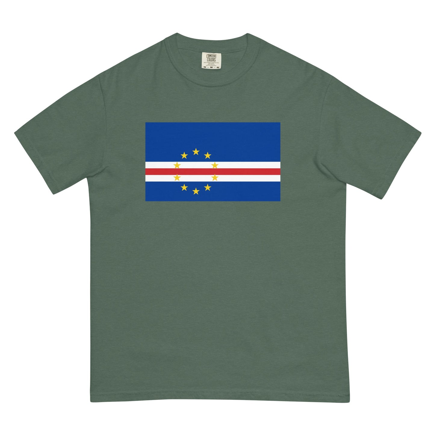 Cape Verde flag shirt in blue spruce, size large