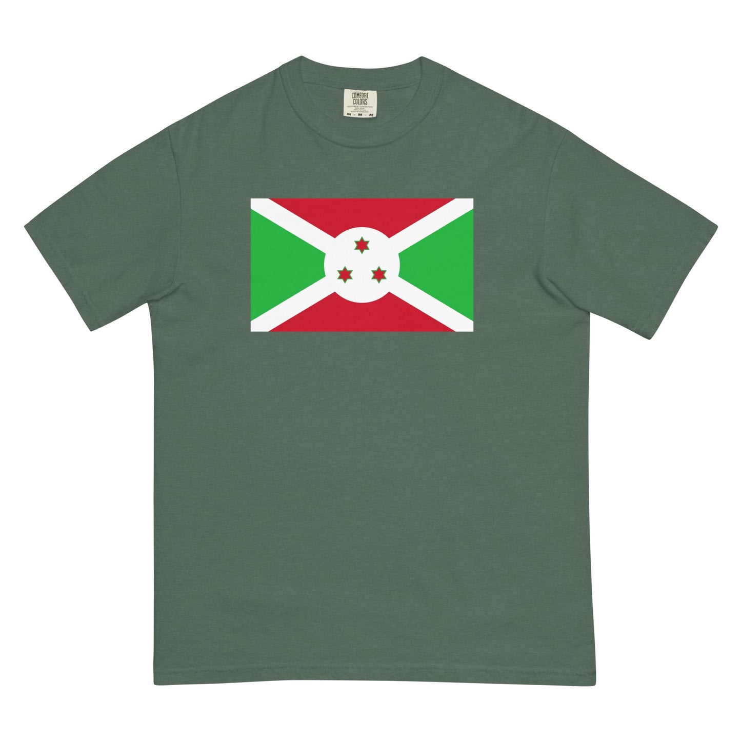 Flag tee representing Burundi in blue spruce, 4X large
