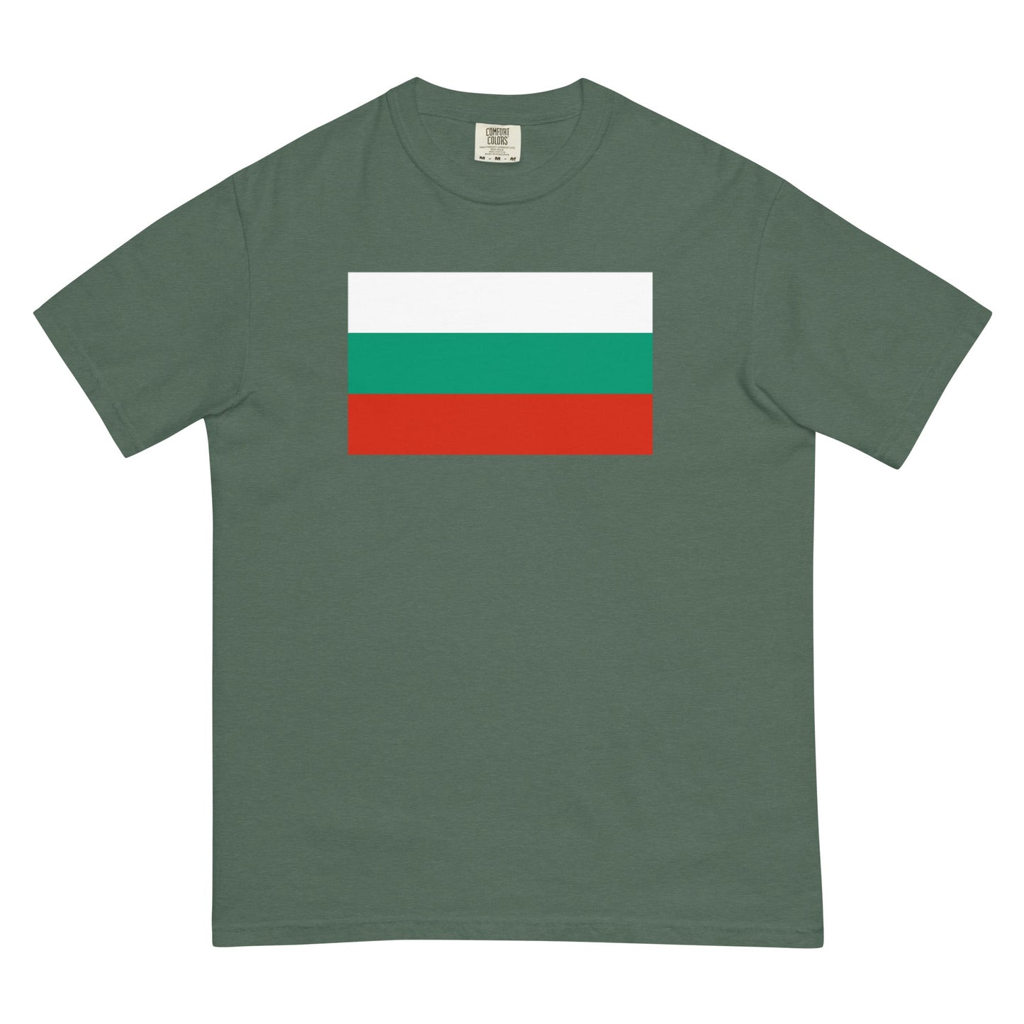 blue spruce shirt with Bulgaria flag design, extra large