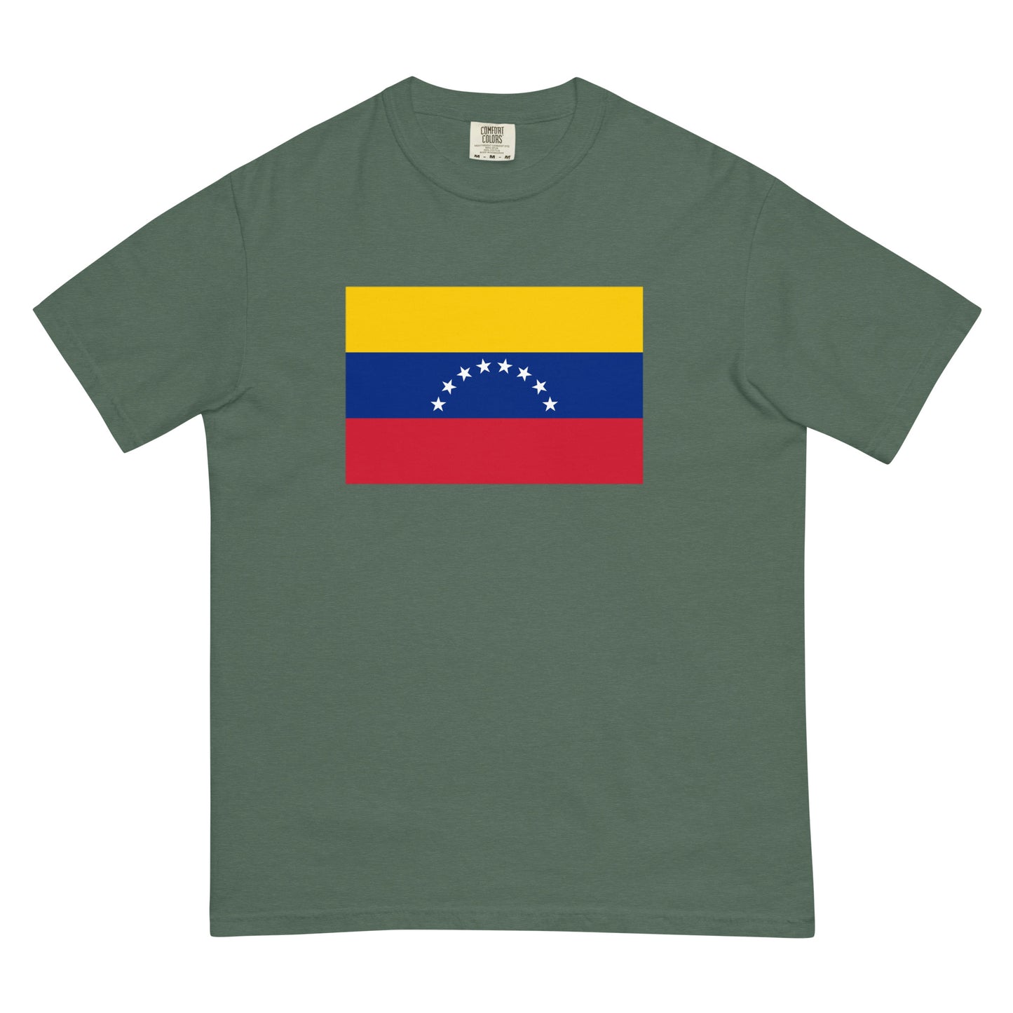Venezuela flag shirt in blue spruce, size small