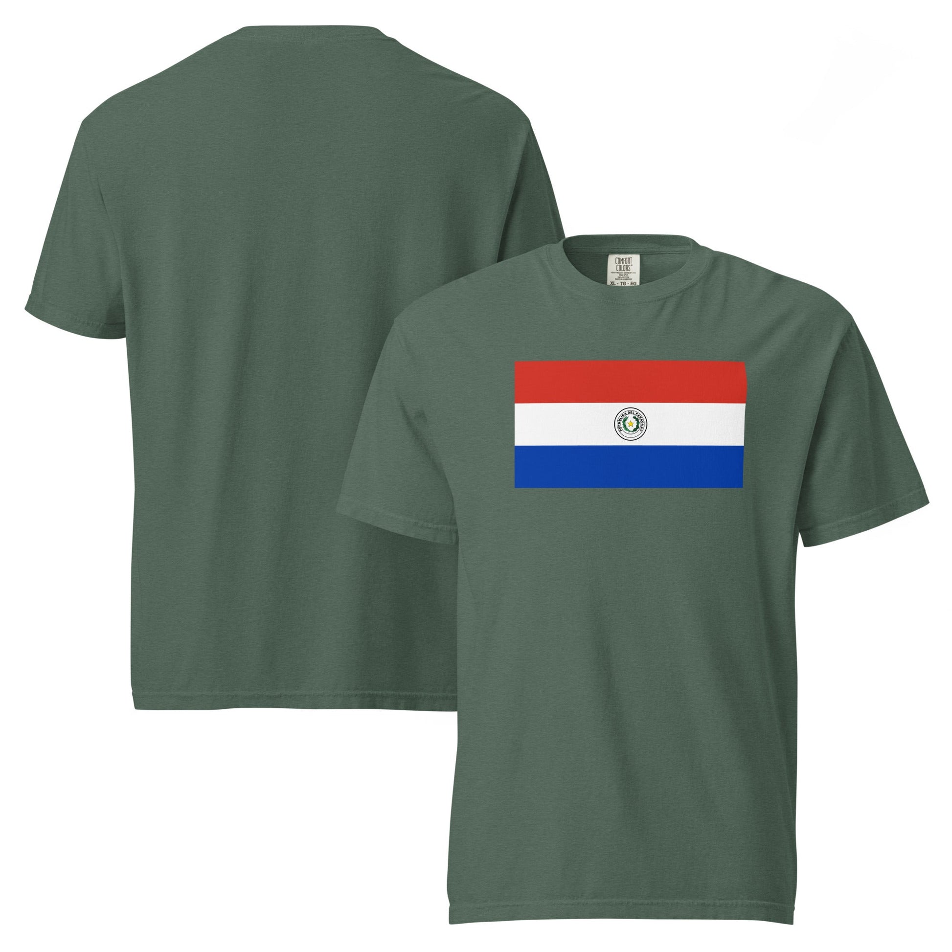 Paraguay 1 flag shirt in black, size large